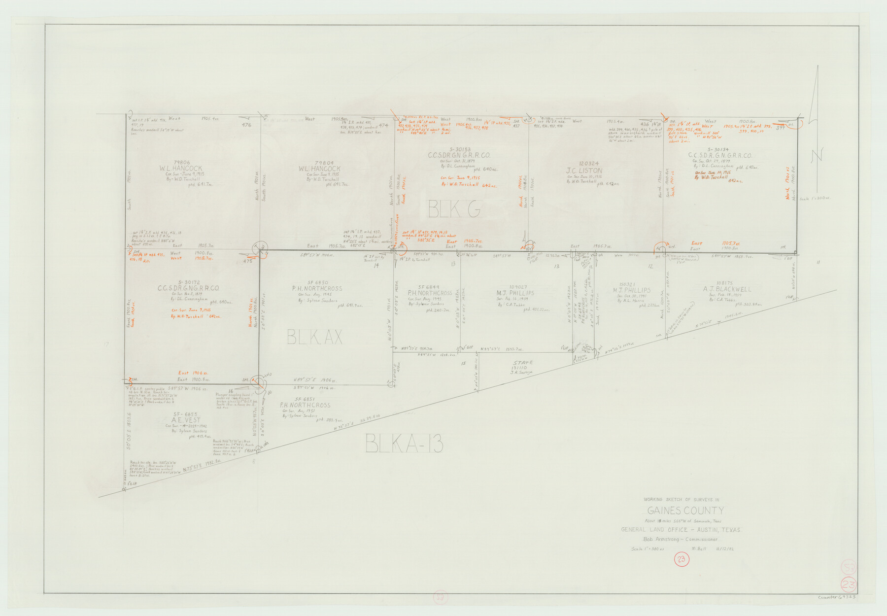 69323, Gaines County Working Sketch 23, General Map Collection