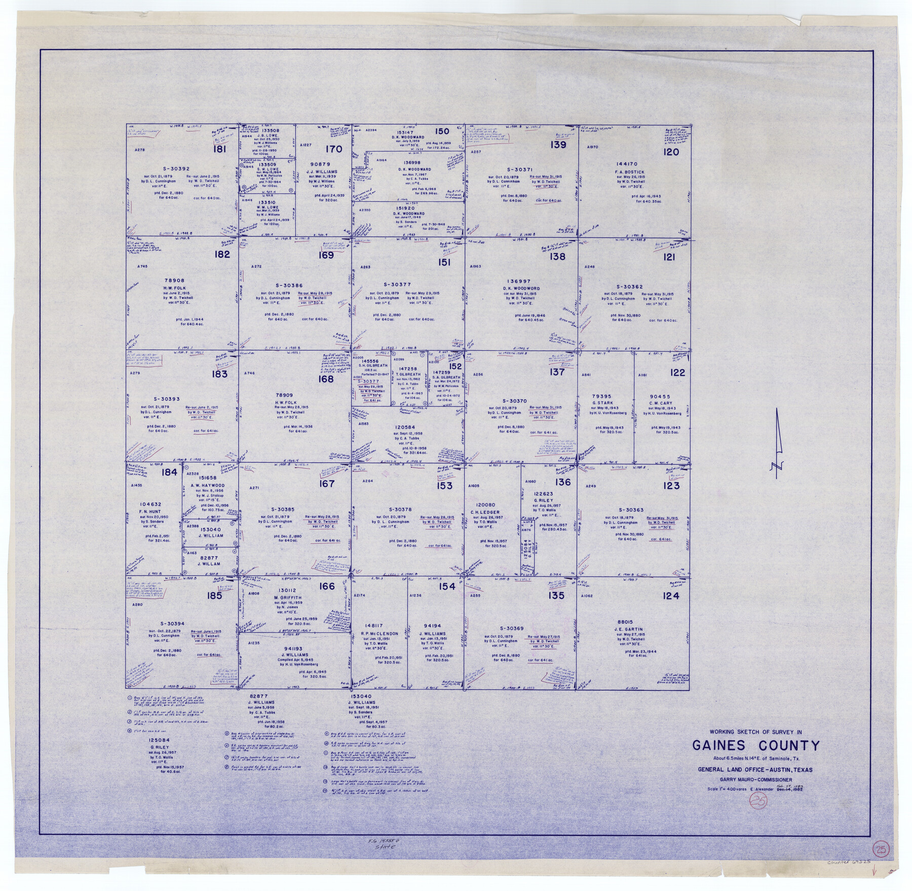 69325, Gaines County Working Sketch 25, General Map Collection