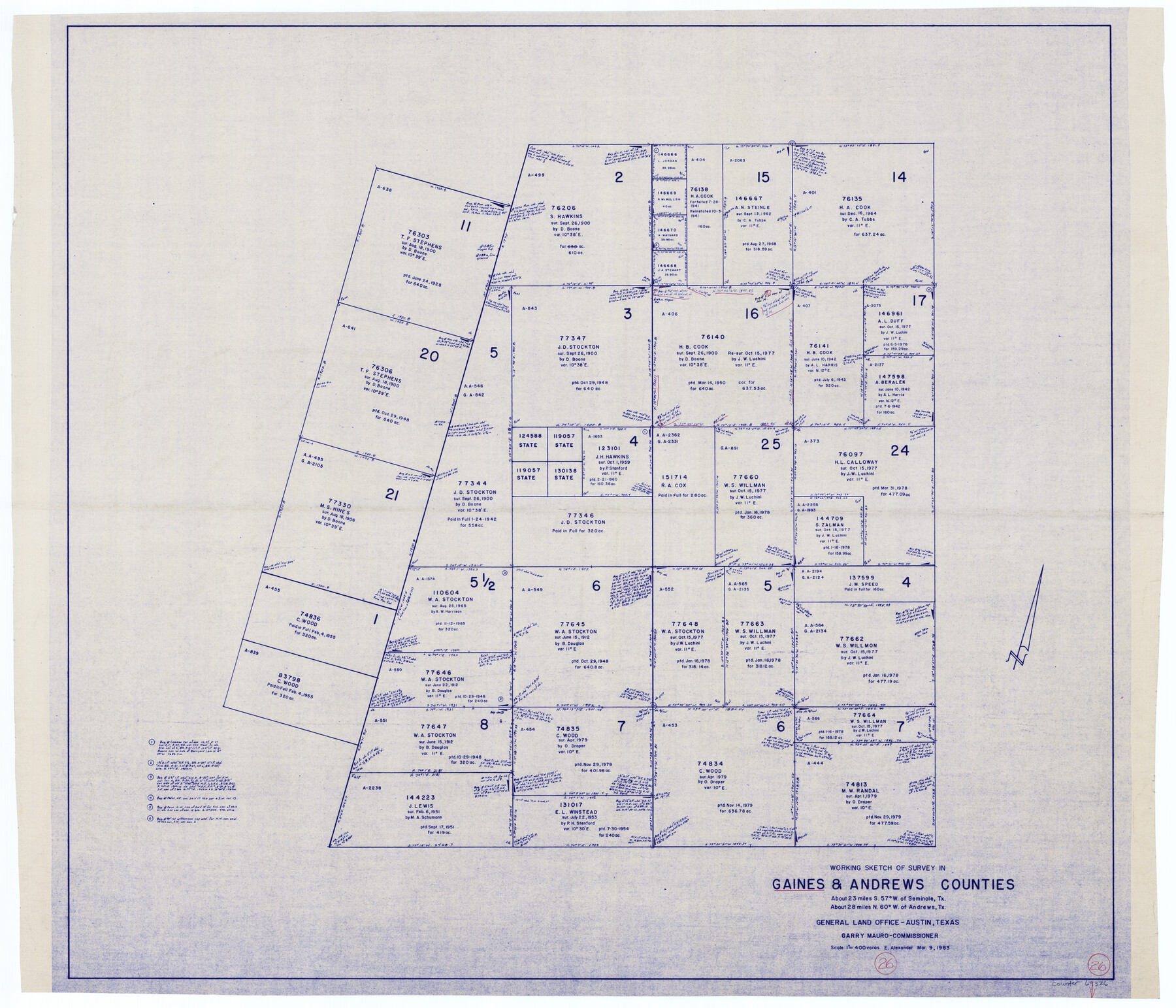 69326, Gaines County Working Sketch 26, General Map Collection
