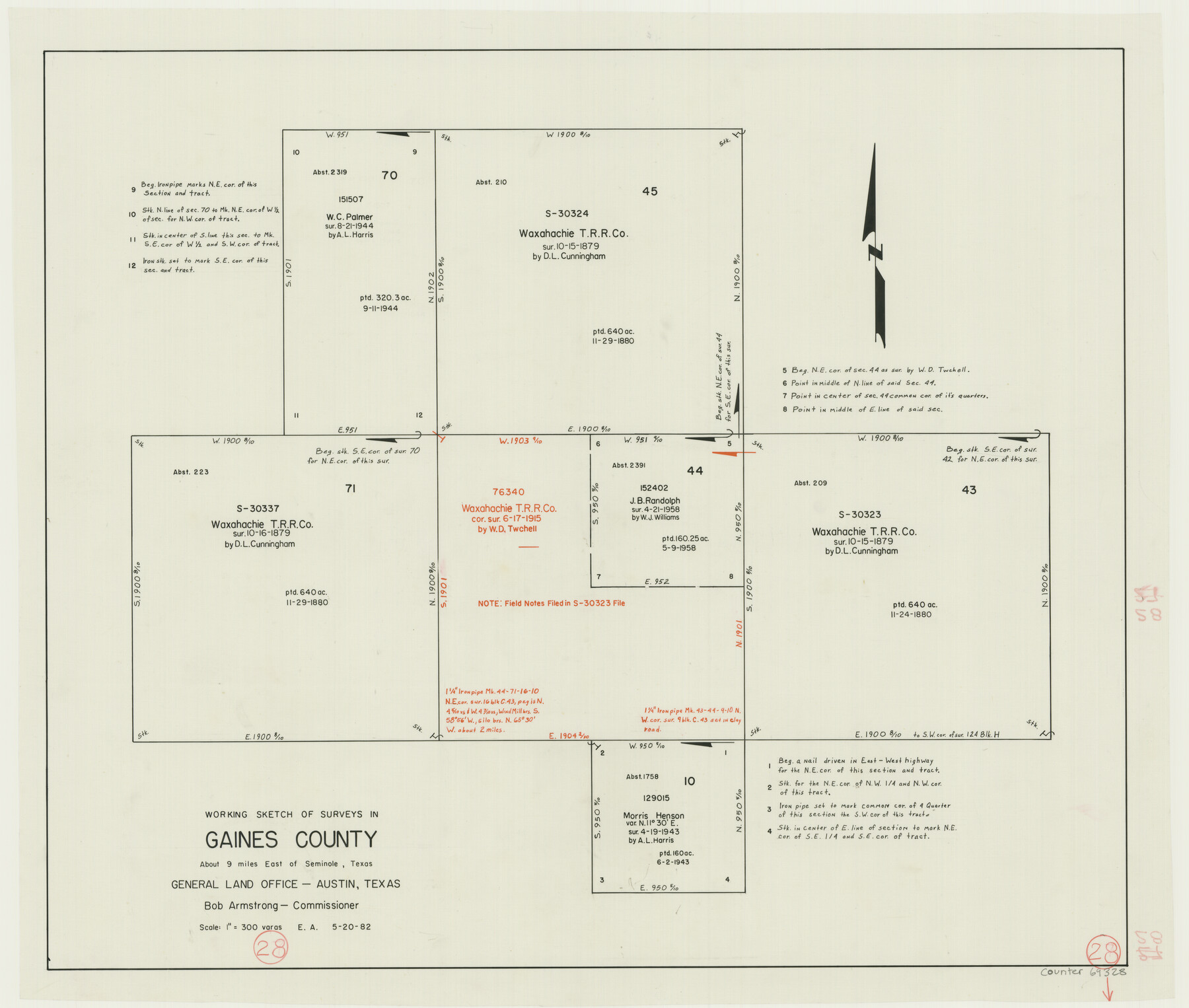 69328, Gaines County Working Sketch 28, General Map Collection
