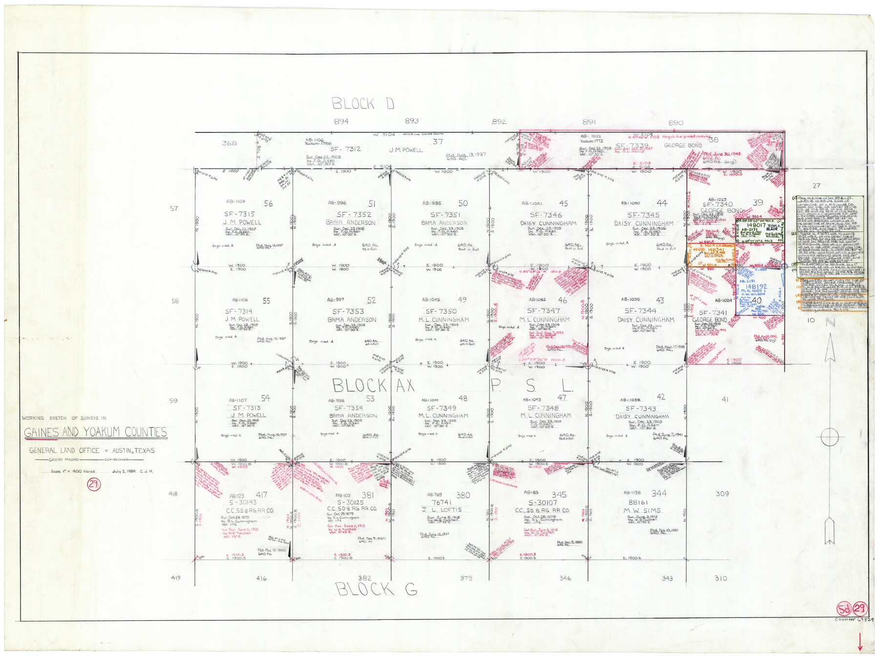 69329, Gaines County Working Sketch 29, General Map Collection
