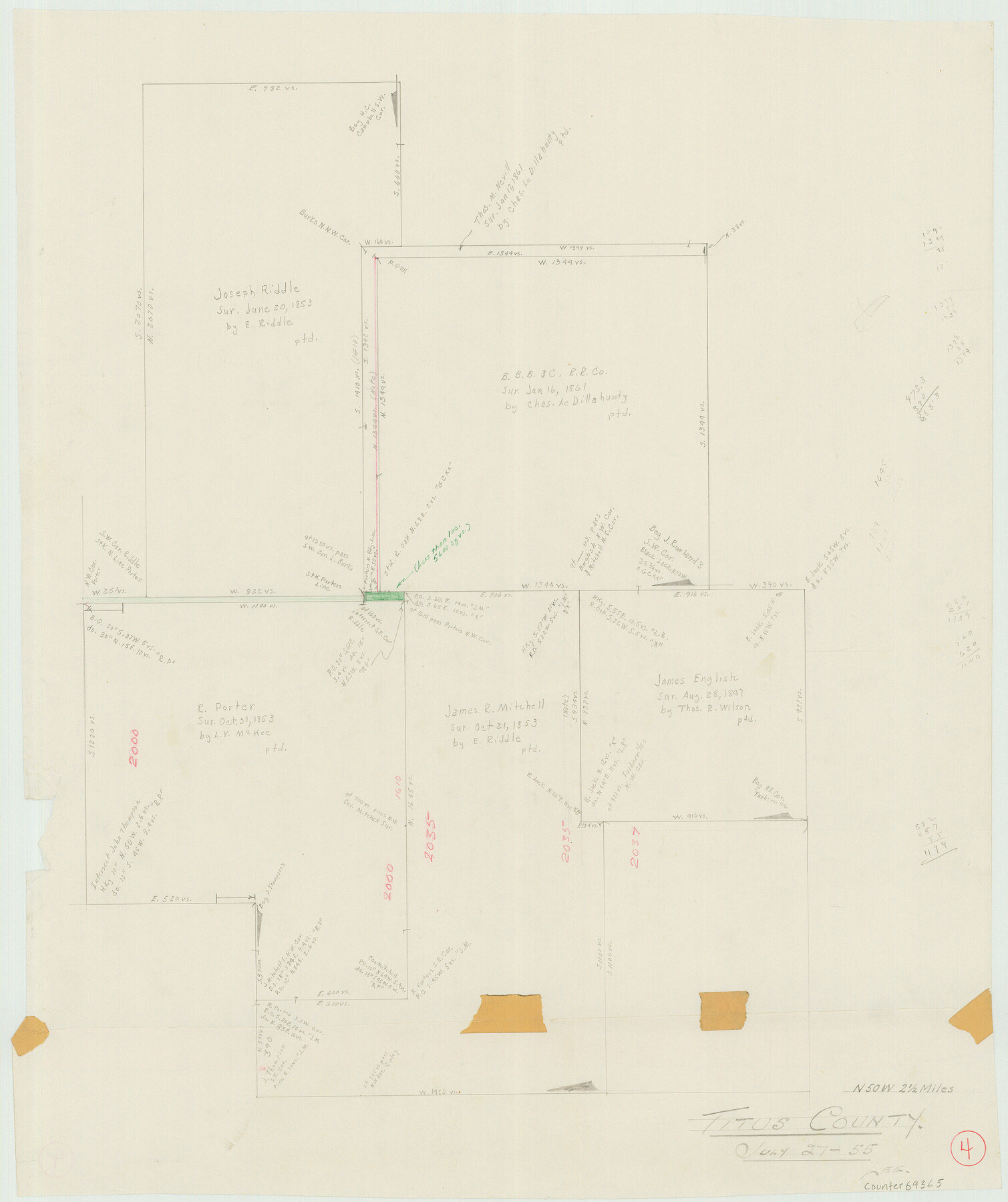 69365, Titus County Working Sketch 4, General Map Collection