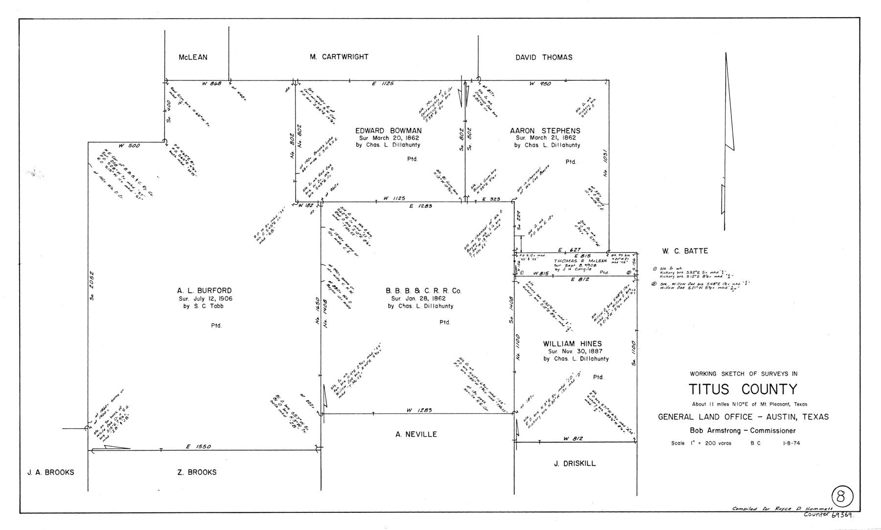 69369, Titus County Working Sketch 8, General Map Collection