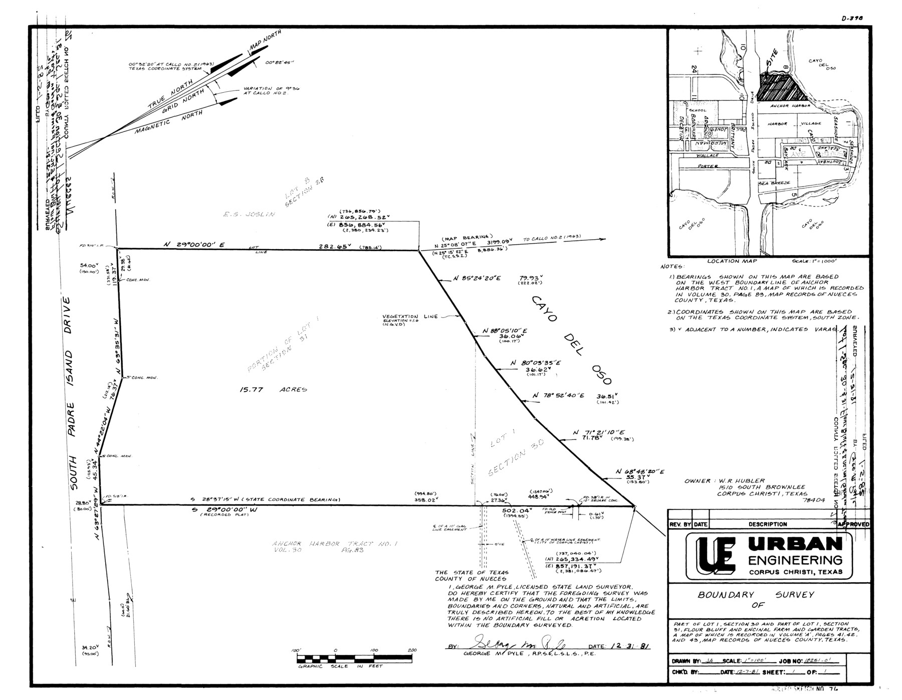 6937, Nueces County Rolled Sketch 76, General Map Collection