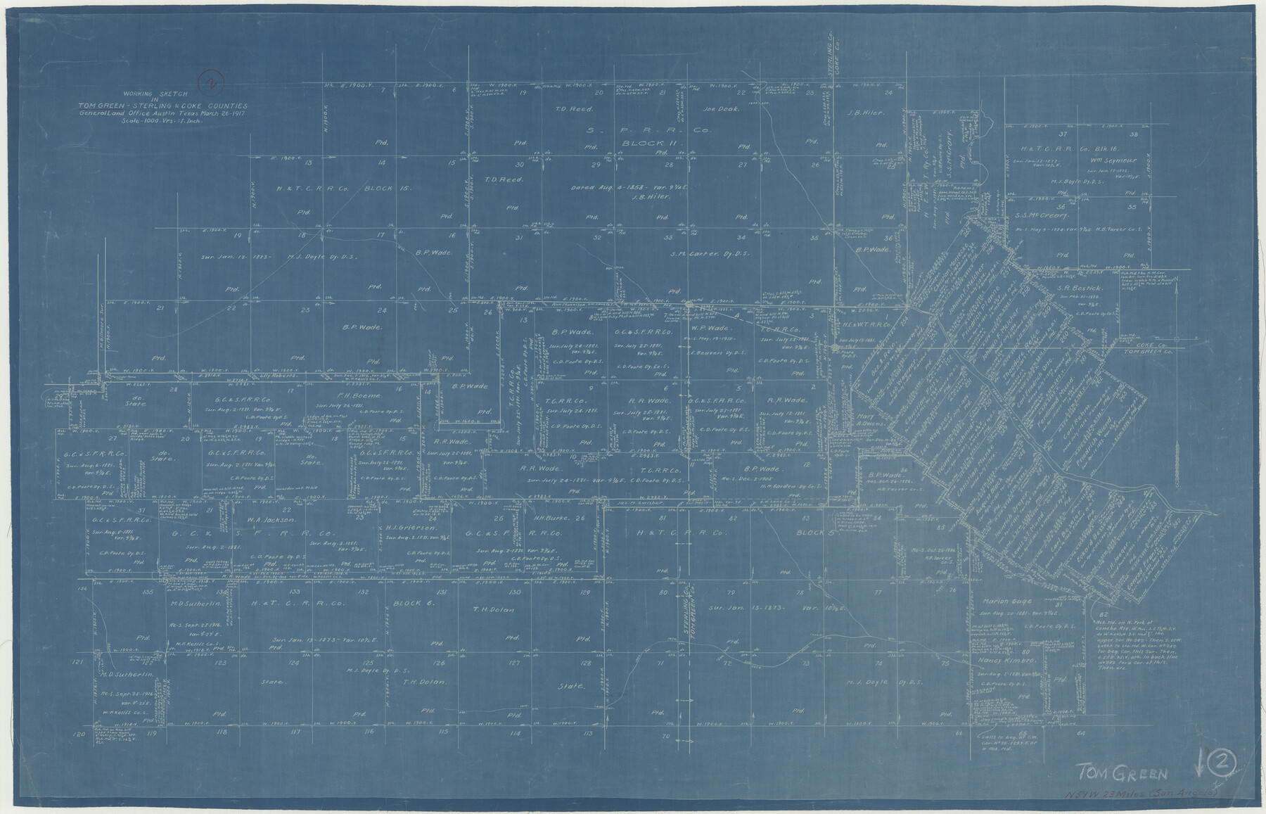 69371, Tom Green County Working Sketch 2, General Map Collection