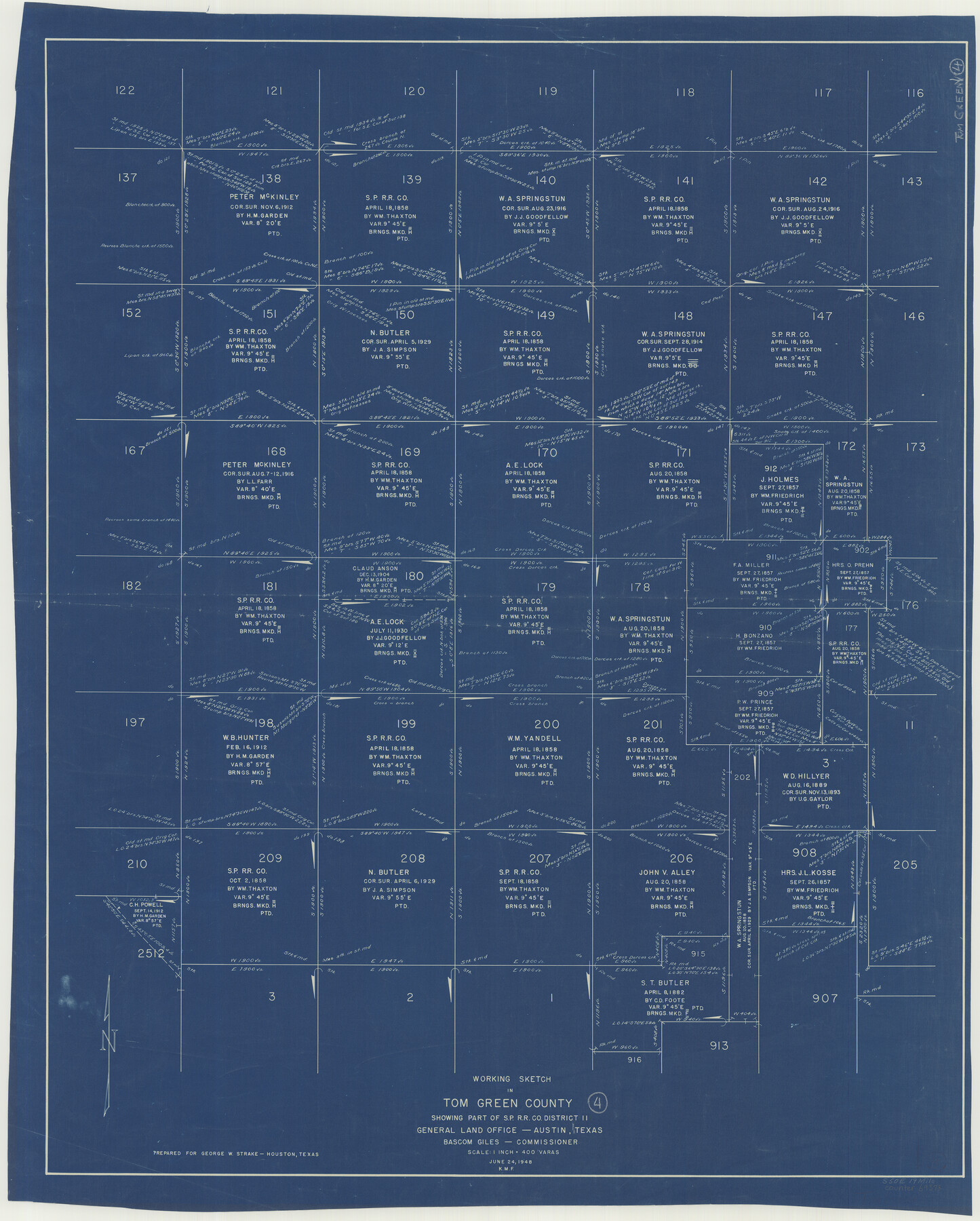 69373, Tom Green County Working Sketch 4, General Map Collection