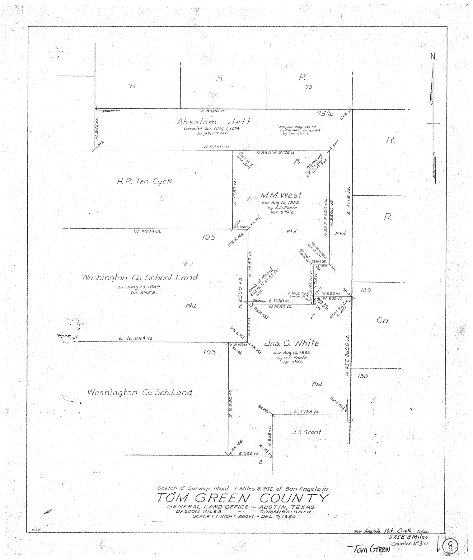 69377, Tom Green County Working Sketch 8, General Map Collection