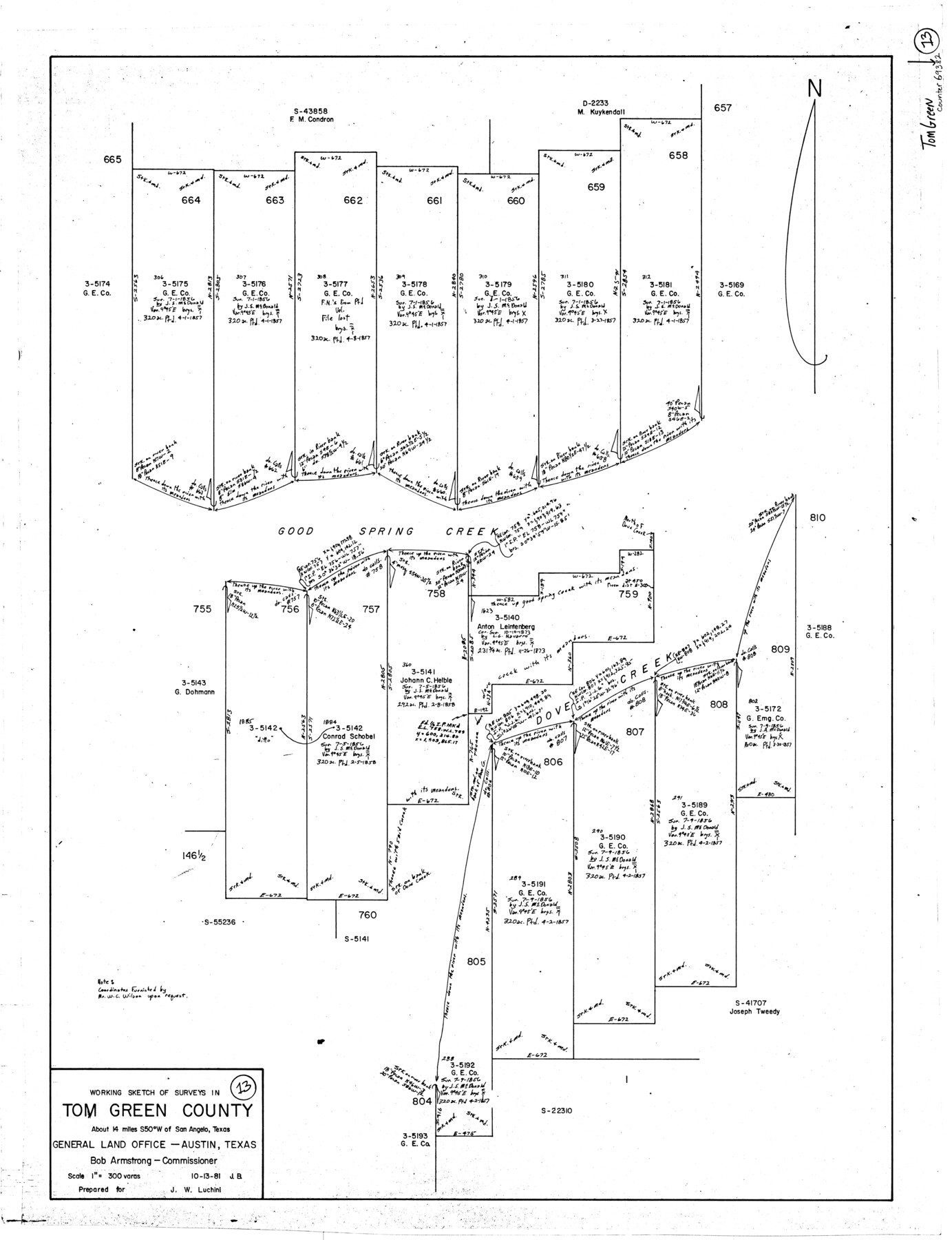 69382, Tom Green County Working Sketch 13, General Map Collection