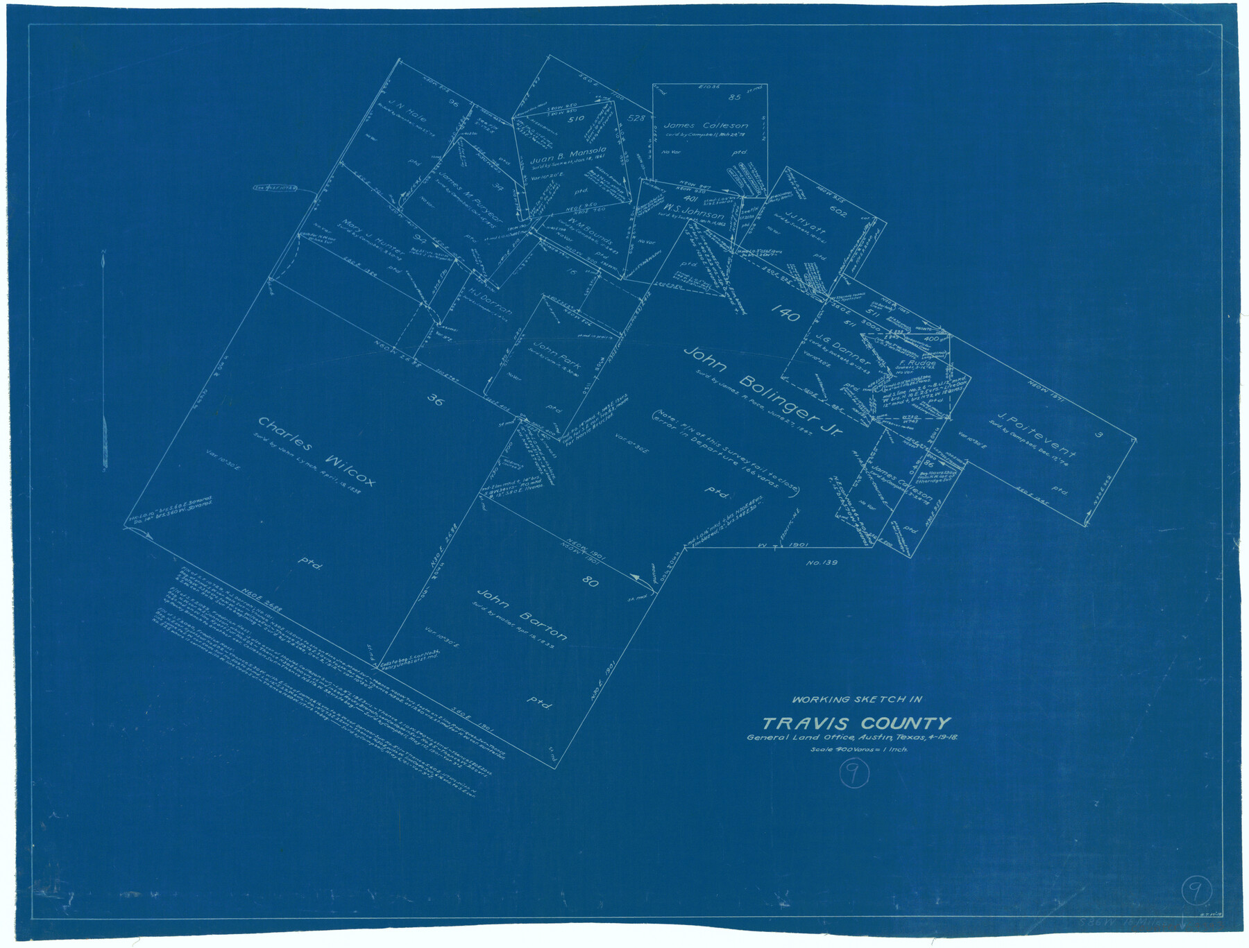 69393, Travis County Working Sketch 9, General Map Collection