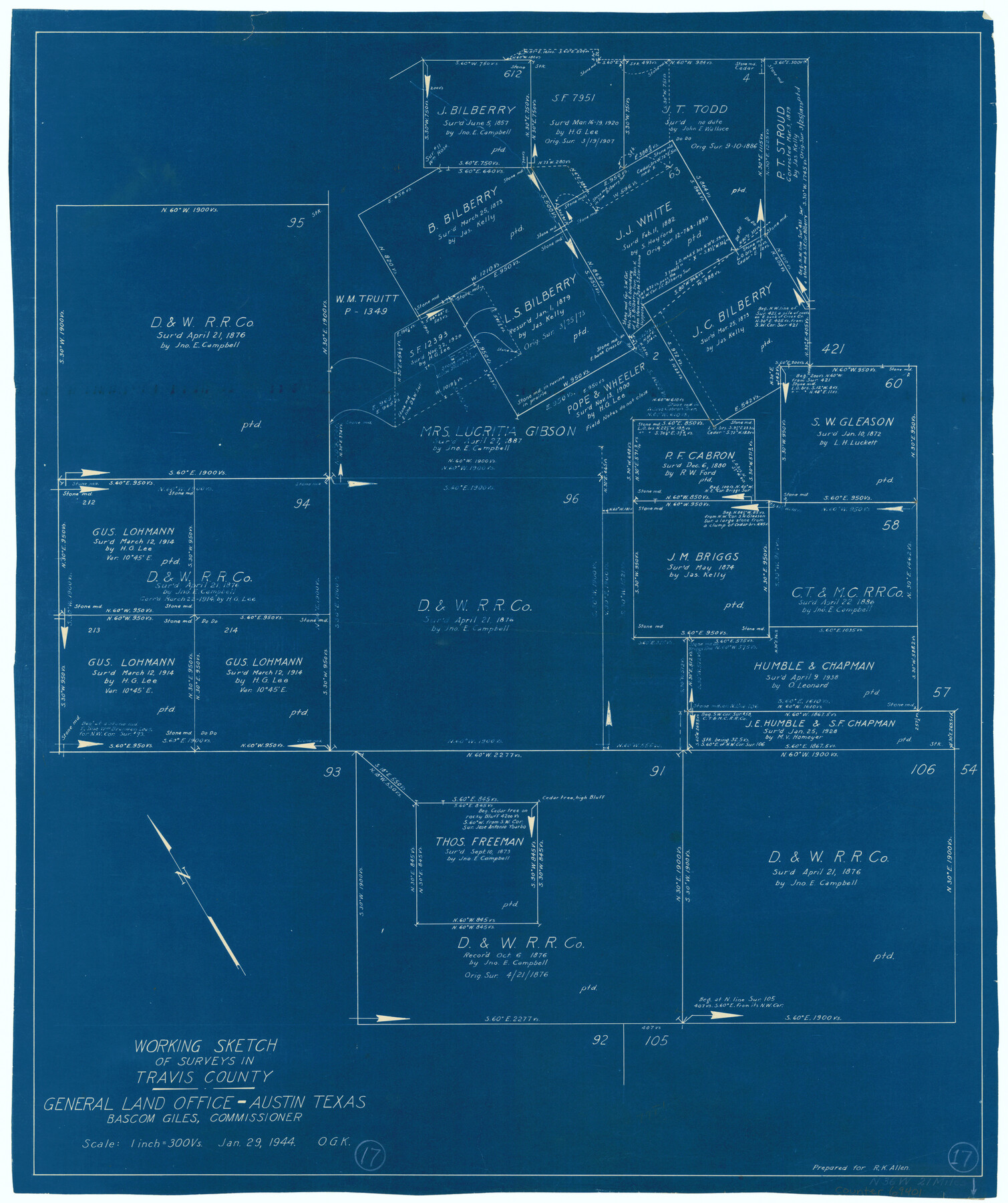 69401, Travis County Working Sketch 17, General Map Collection