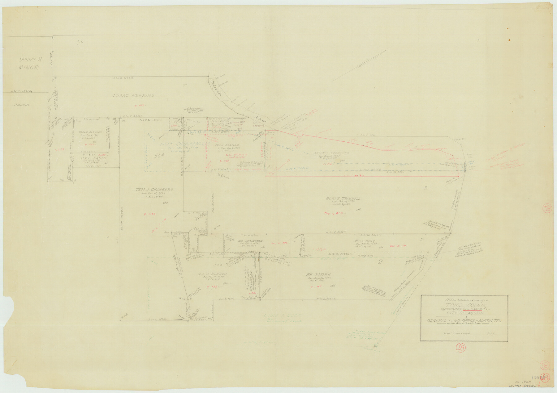 69402, Travis County Working Sketch 18, General Map Collection