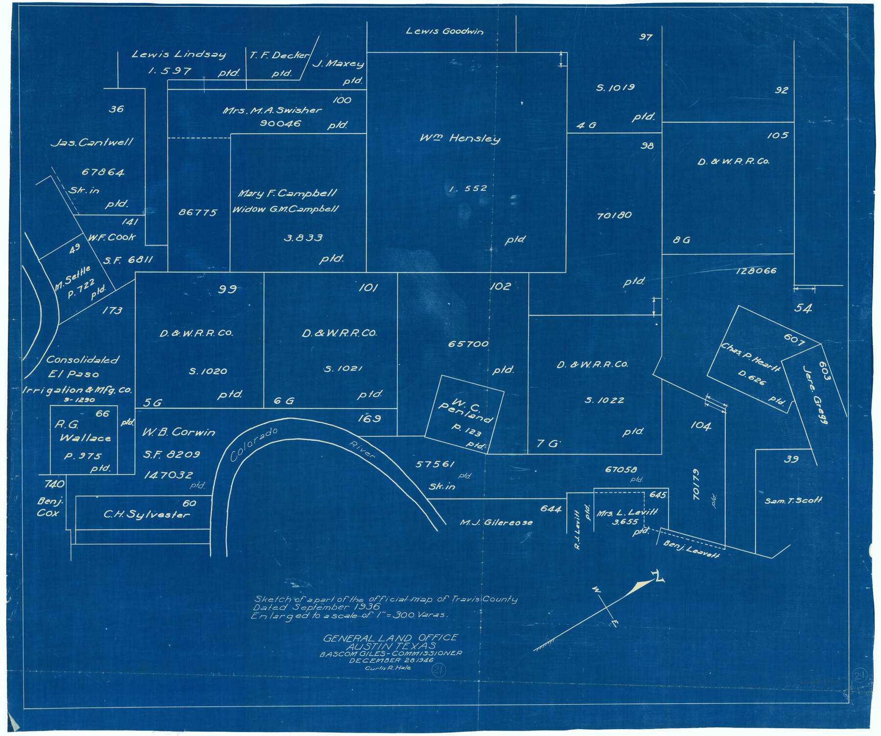 69405, Travis County Working Sketch 21, General Map Collection