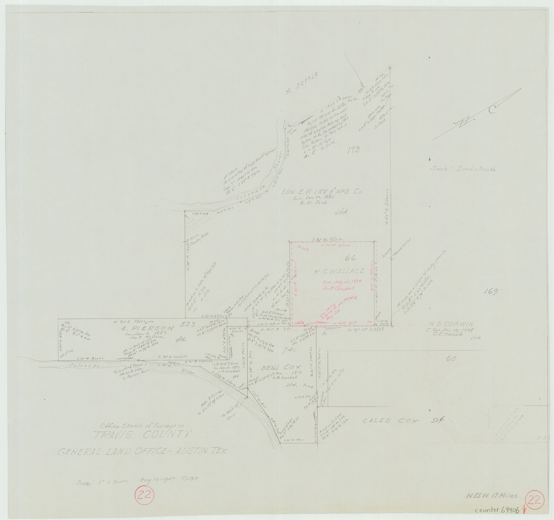 69406, Travis County Working Sketch 22, General Map Collection