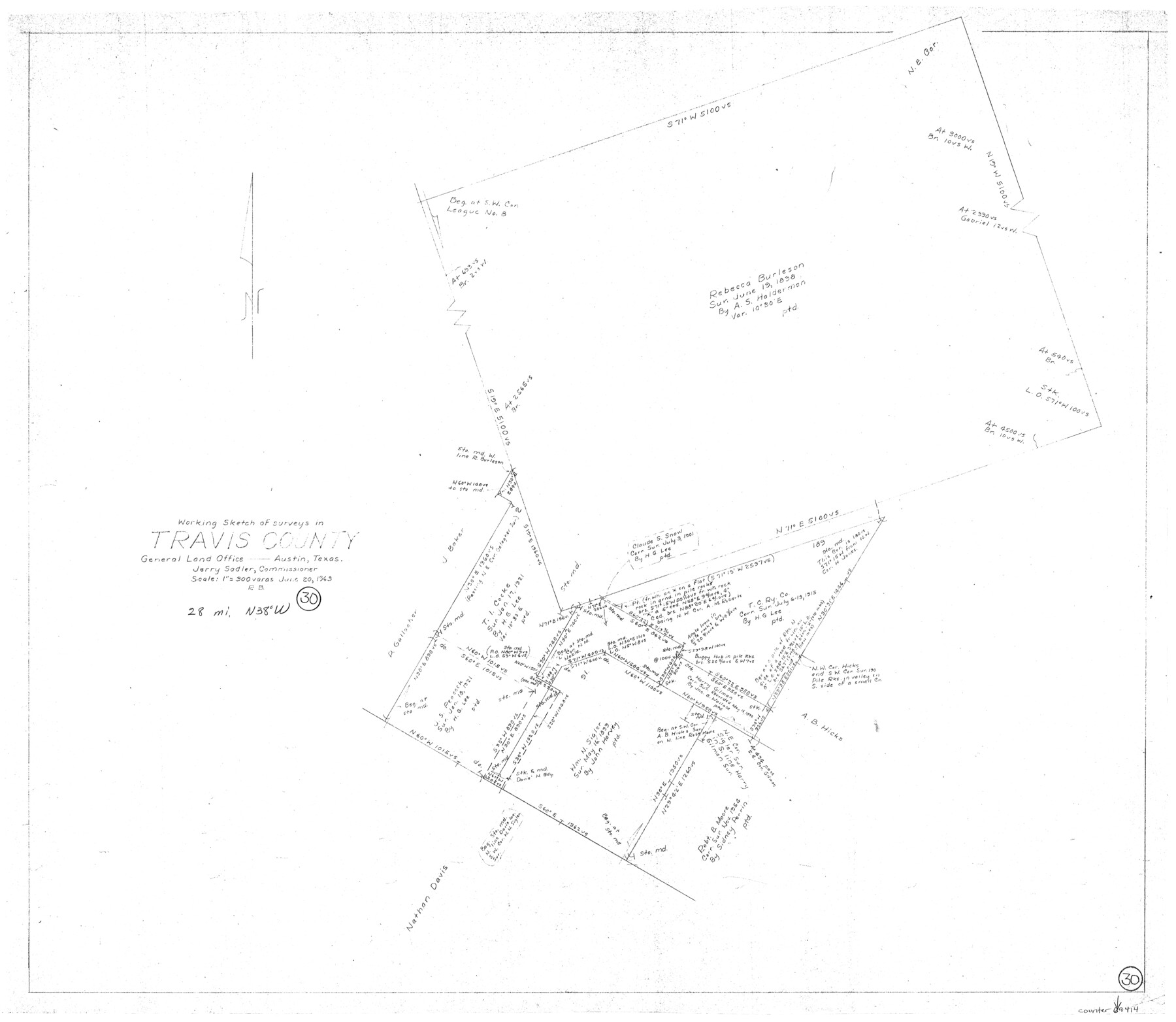 69414, Travis County Working Sketch 30, General Map Collection