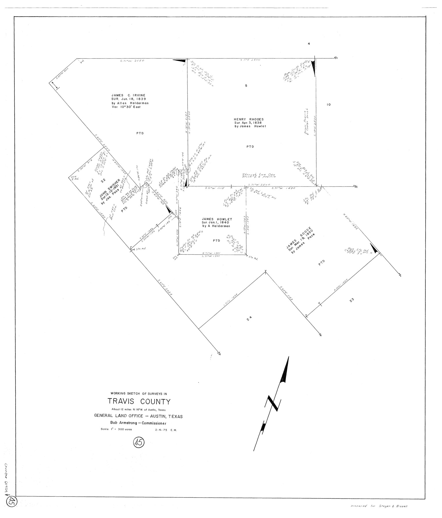 69429, Travis County Working Sketch 45, General Map Collection