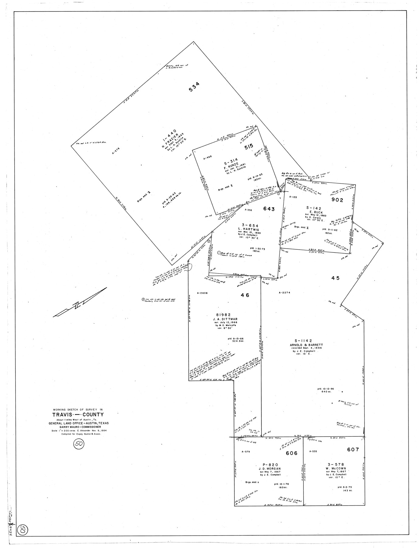 69434, Travis County Working Sketch 50, General Map Collection