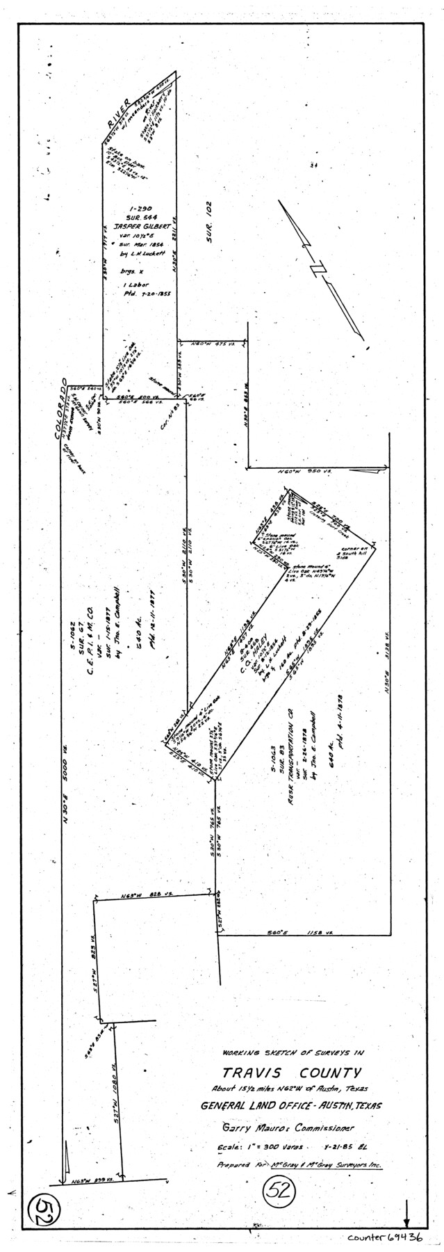 69436, Travis County Working Sketch 52, General Map Collection