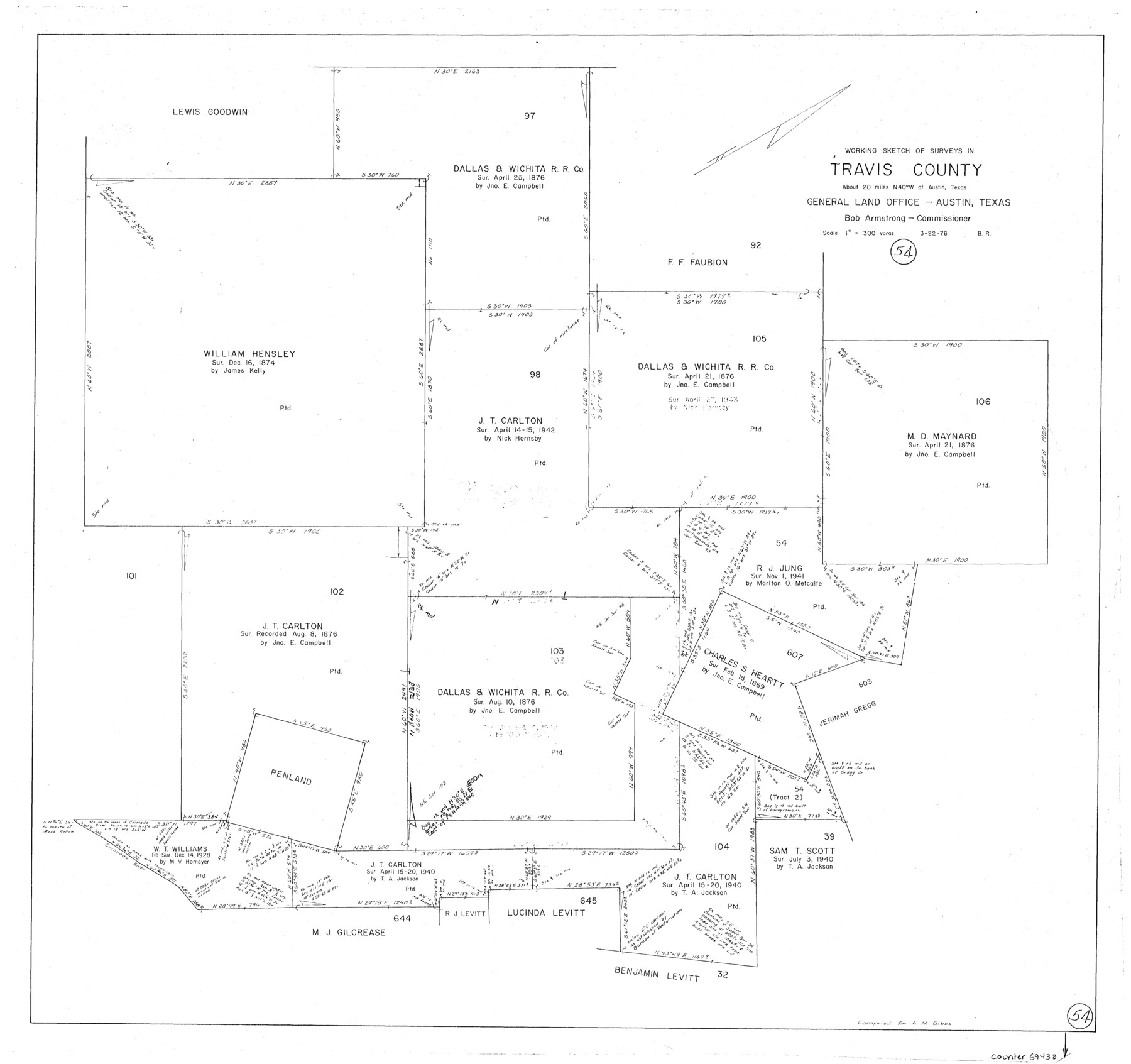 69438, Travis County Working Sketch 54, General Map Collection