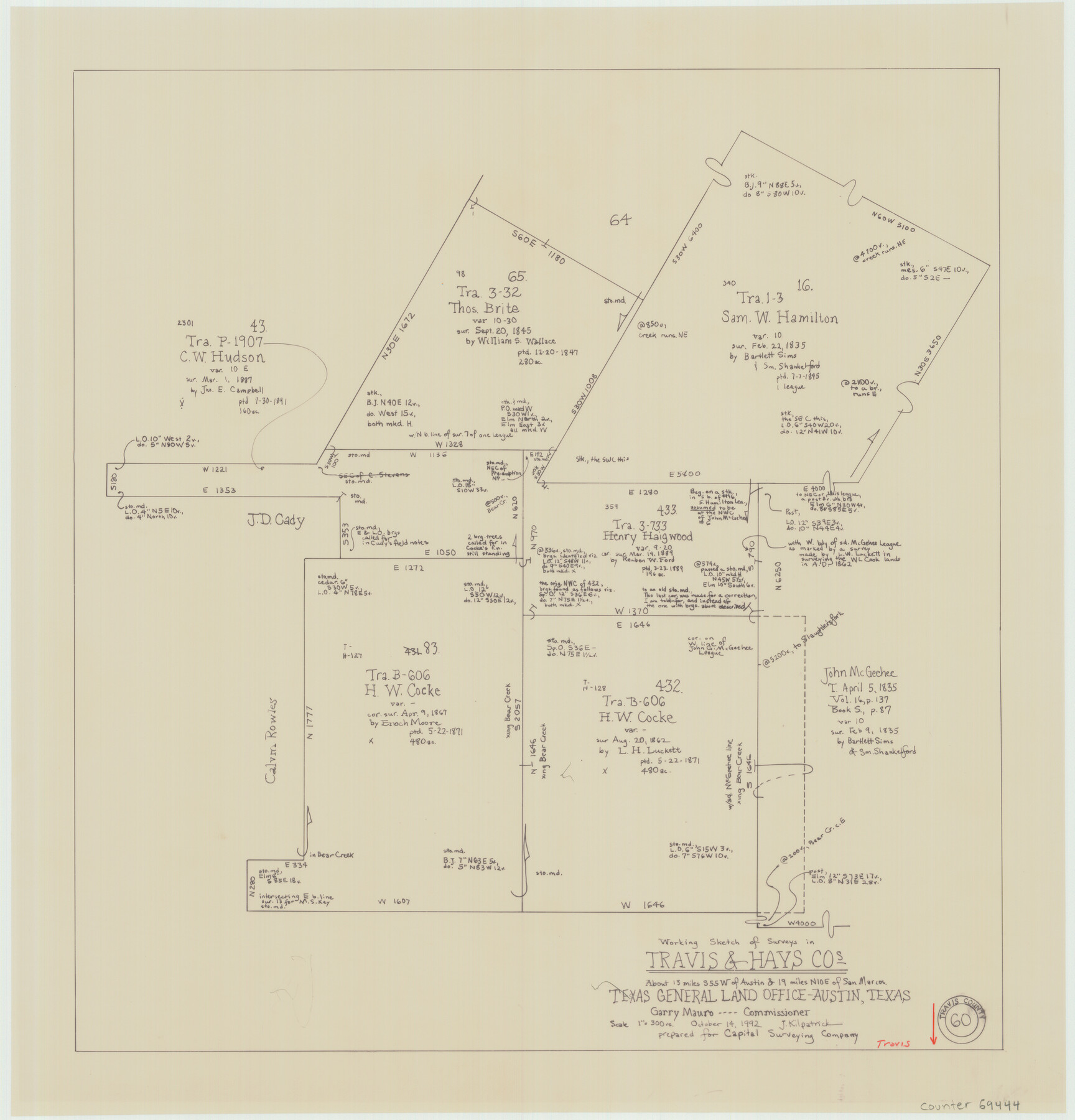 69444, Travis County Working Sketch 60, General Map Collection