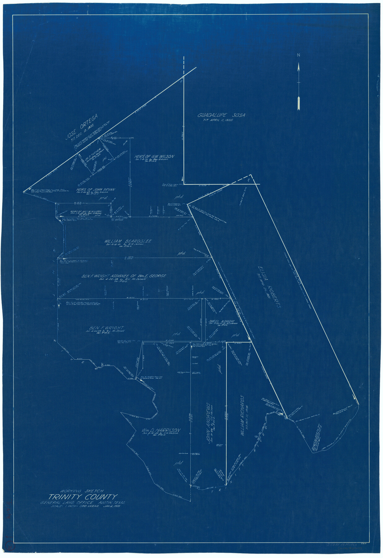 69455, Trinity County Working Sketch 7a, General Map Collection