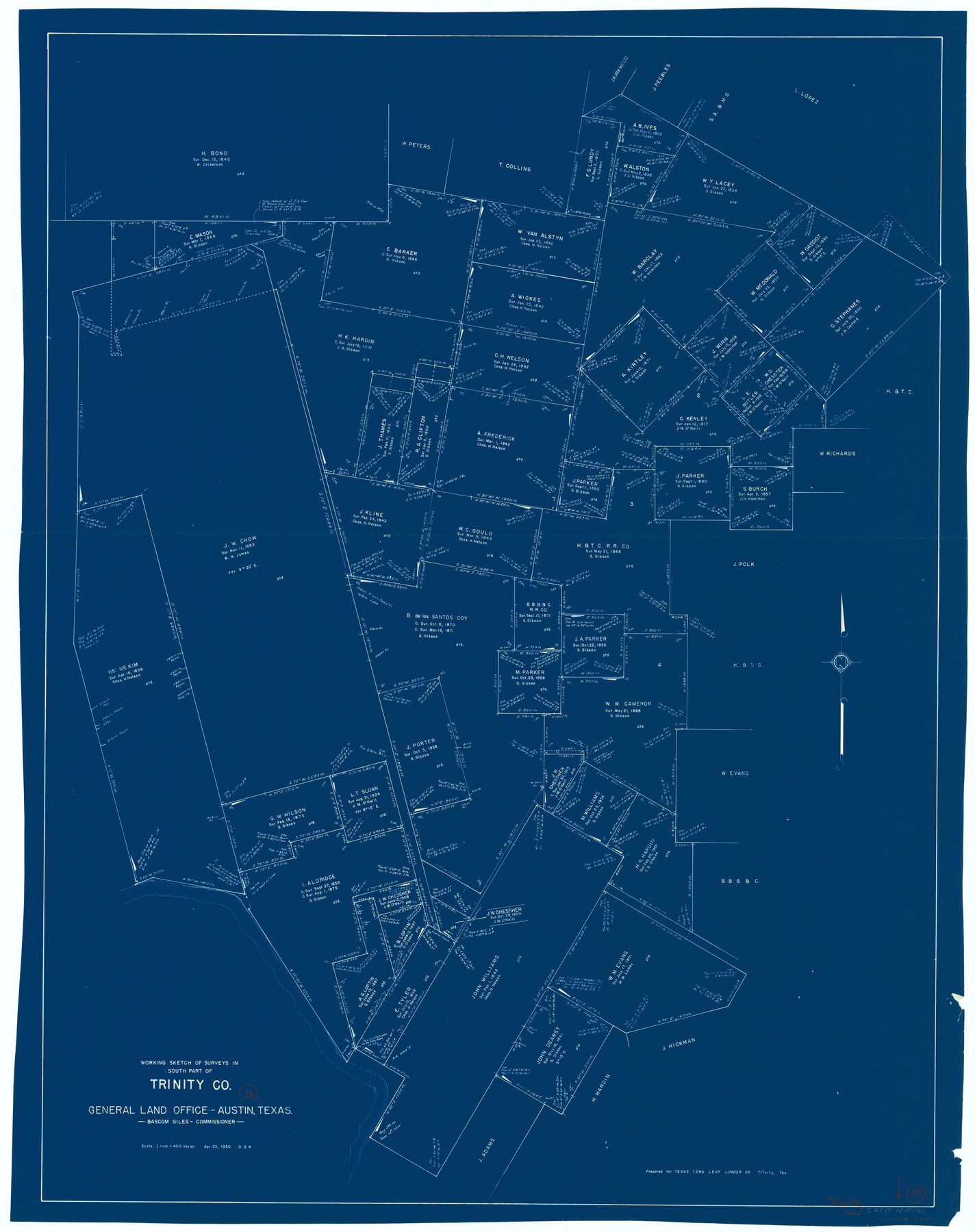 69461, Trinity County Working Sketch 12, General Map Collection