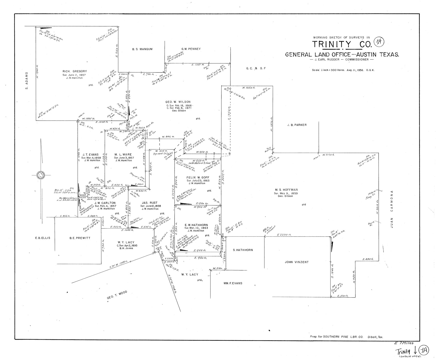 69463, Trinity County Working Sketch 14, General Map Collection