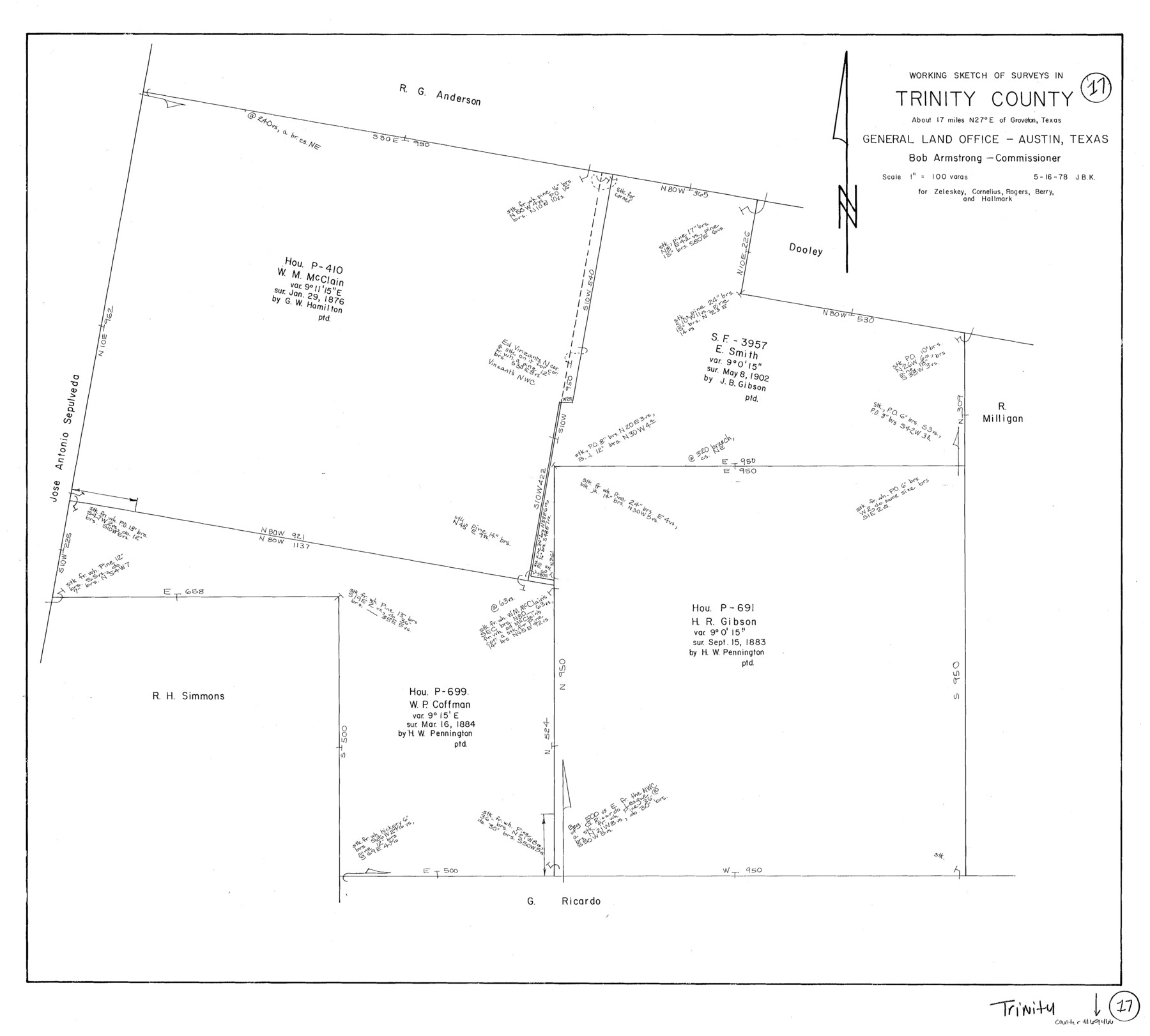 69466, Trinity County Working Sketch 17, General Map Collection