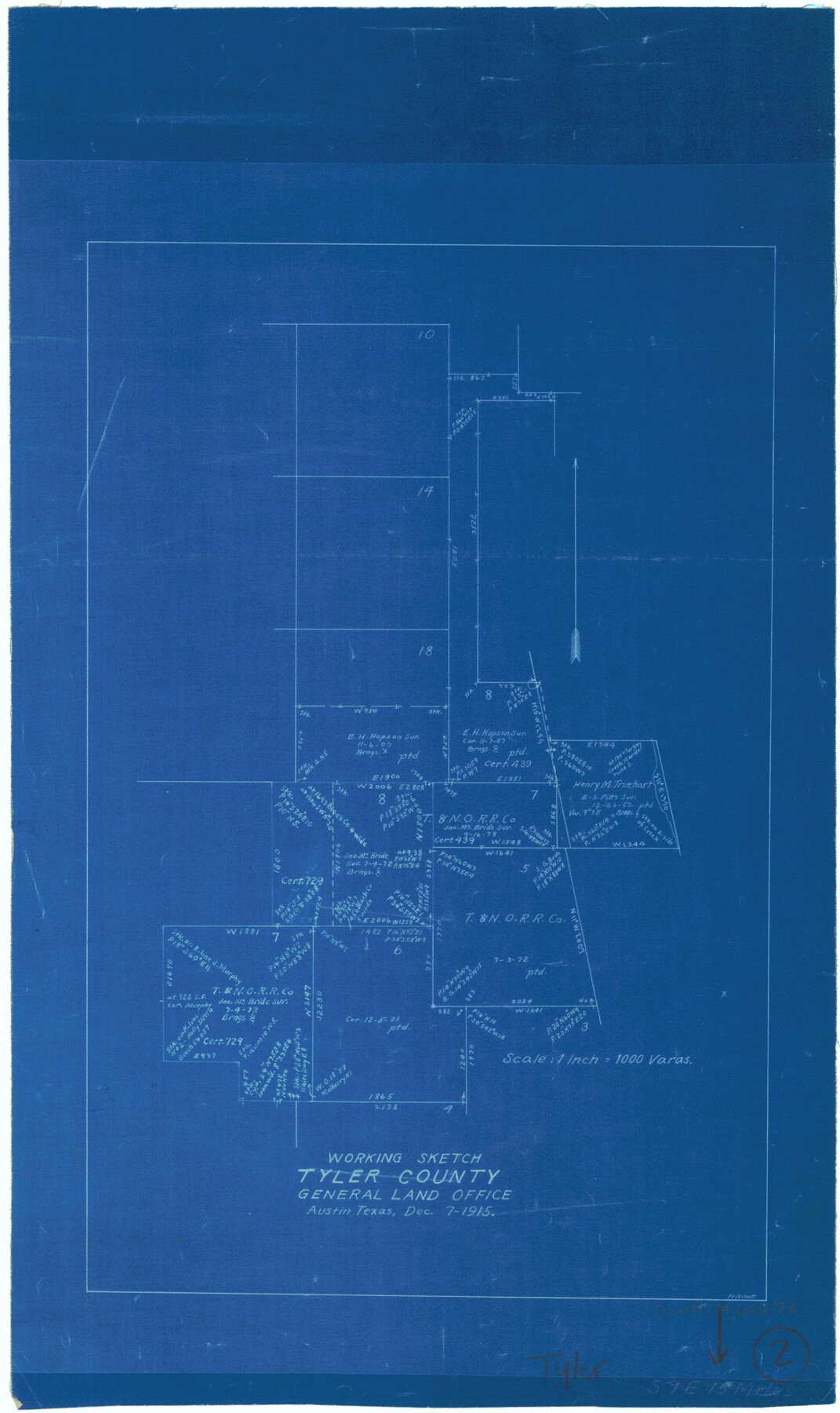 69472, Tyler County Working Sketch 2, General Map Collection