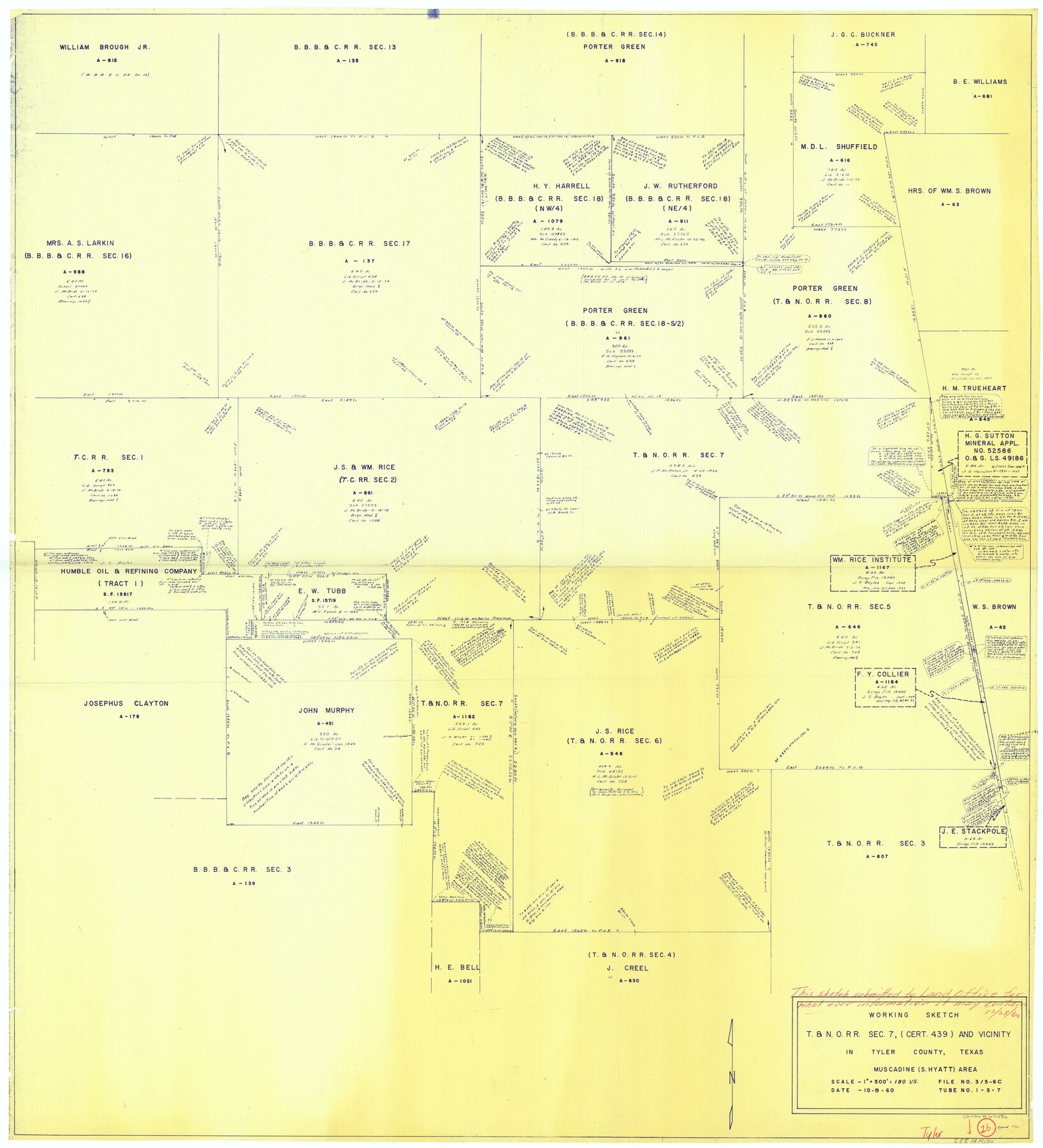 69486, Tyler County Working Sketch 16, General Map Collection