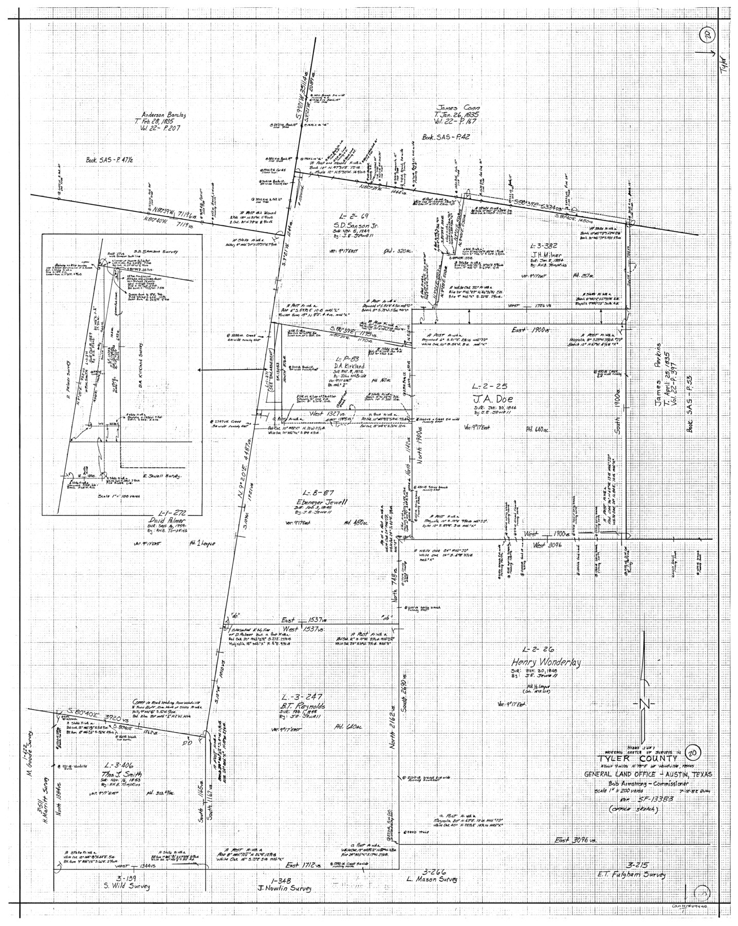 69490, Tyler County Working Sketch 20, General Map Collection