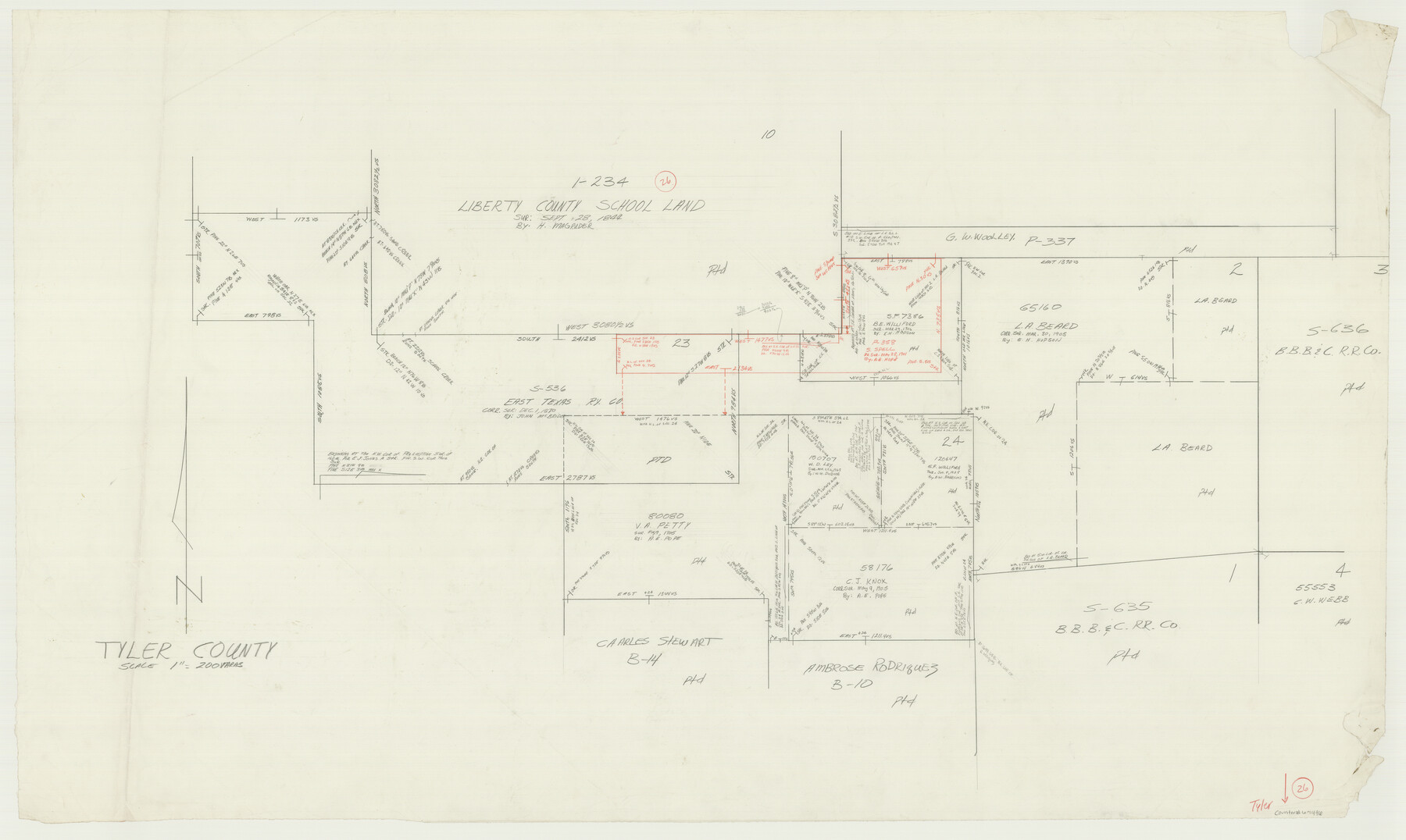 69496, Tyler County Working Sketch 26, General Map Collection