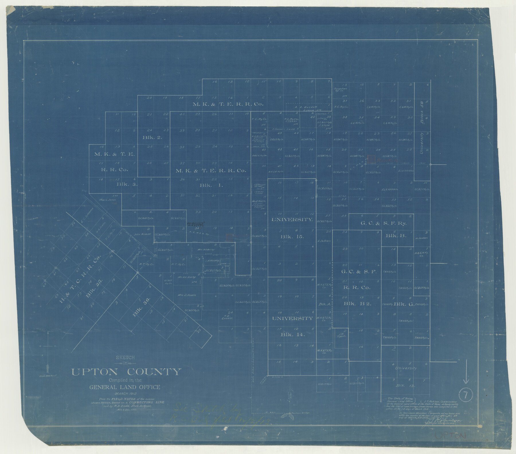69503, Upton County Working Sketch 7, General Map Collection