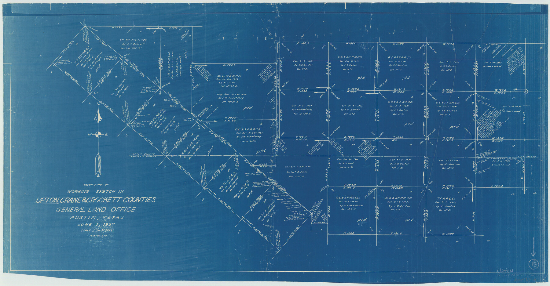 69509, Upton County Working Sketch 13, General Map Collection