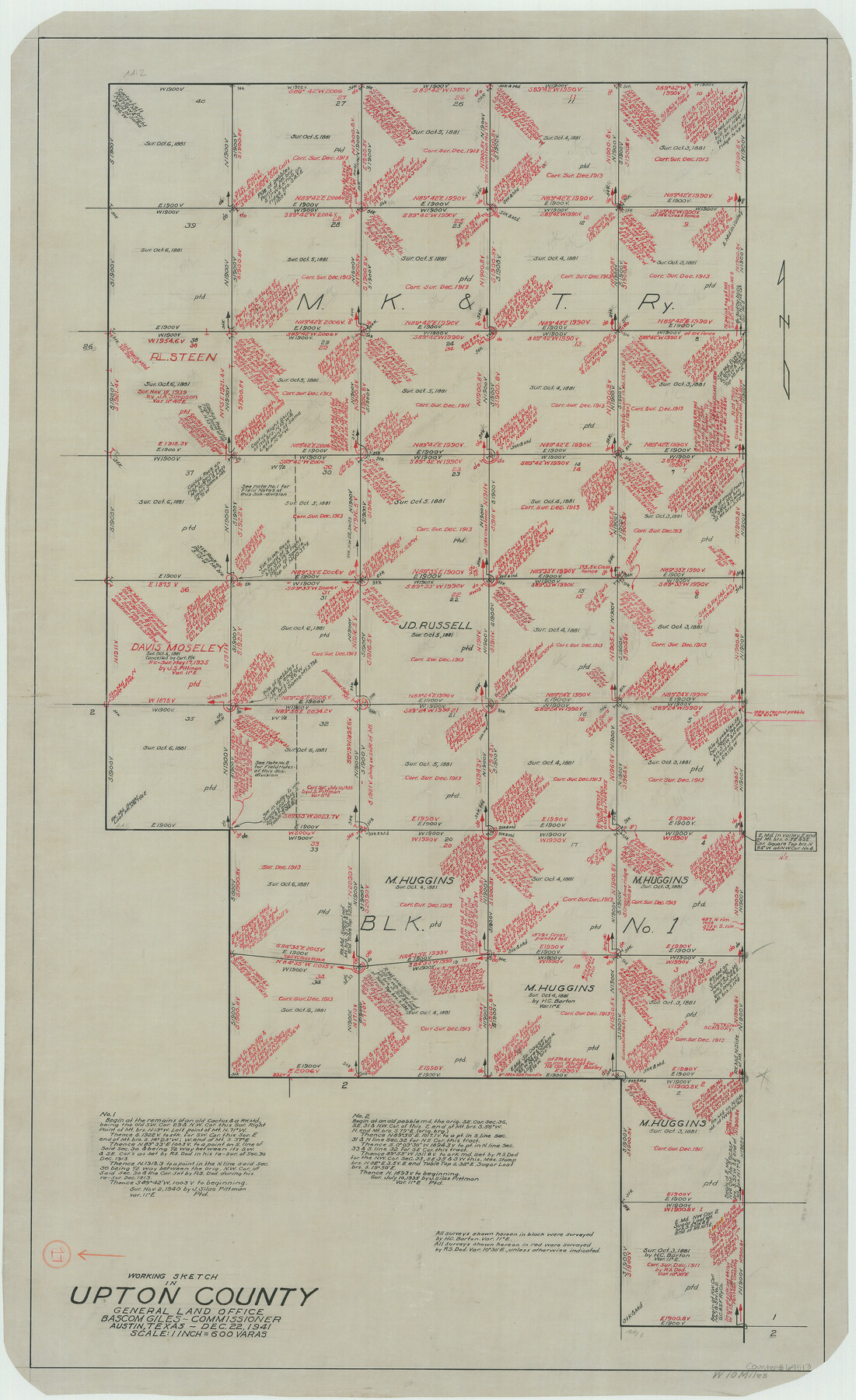 69513, Upton County Working Sketch 17, General Map Collection