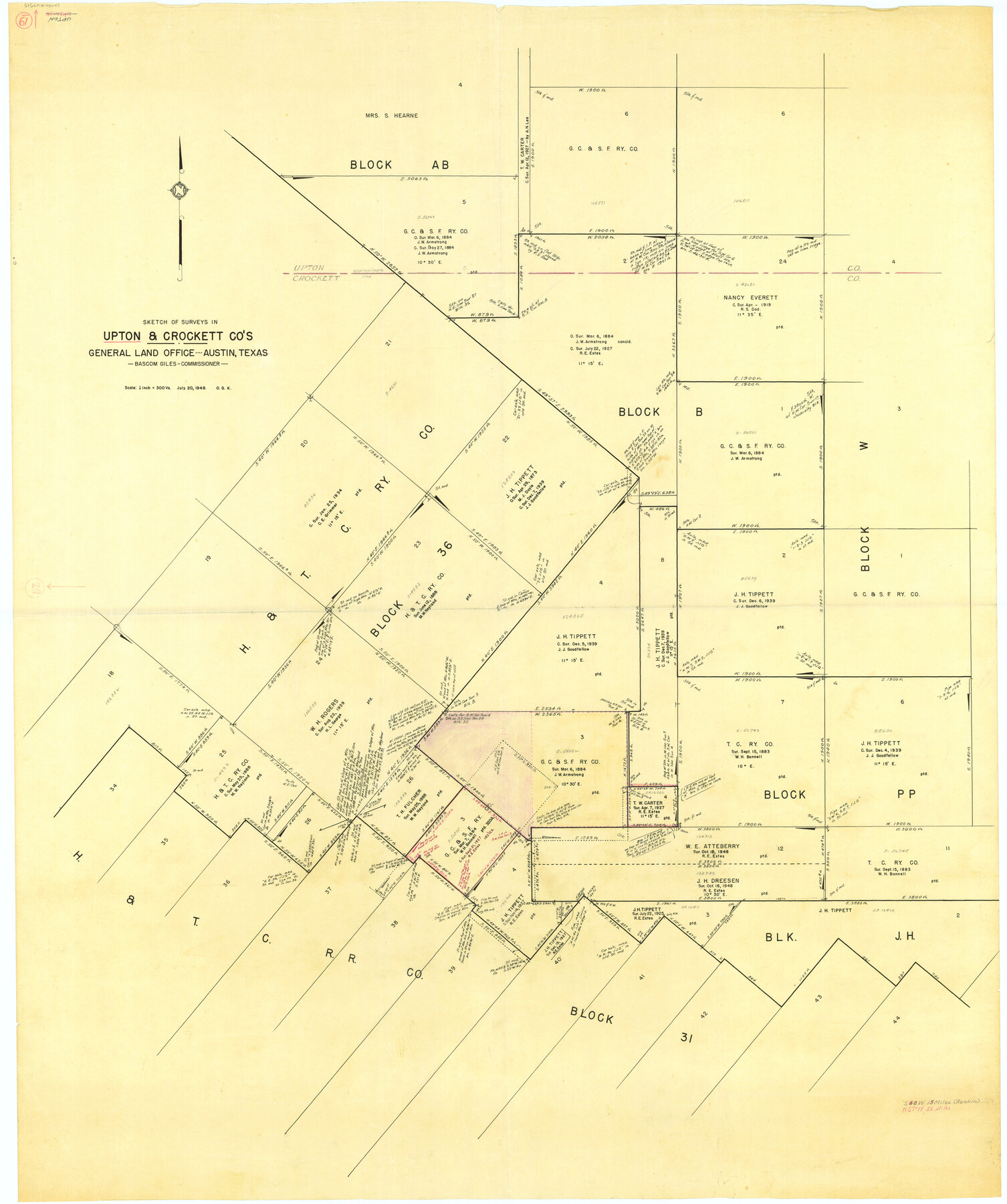 69515, Upton County Working Sketch 19, General Map Collection