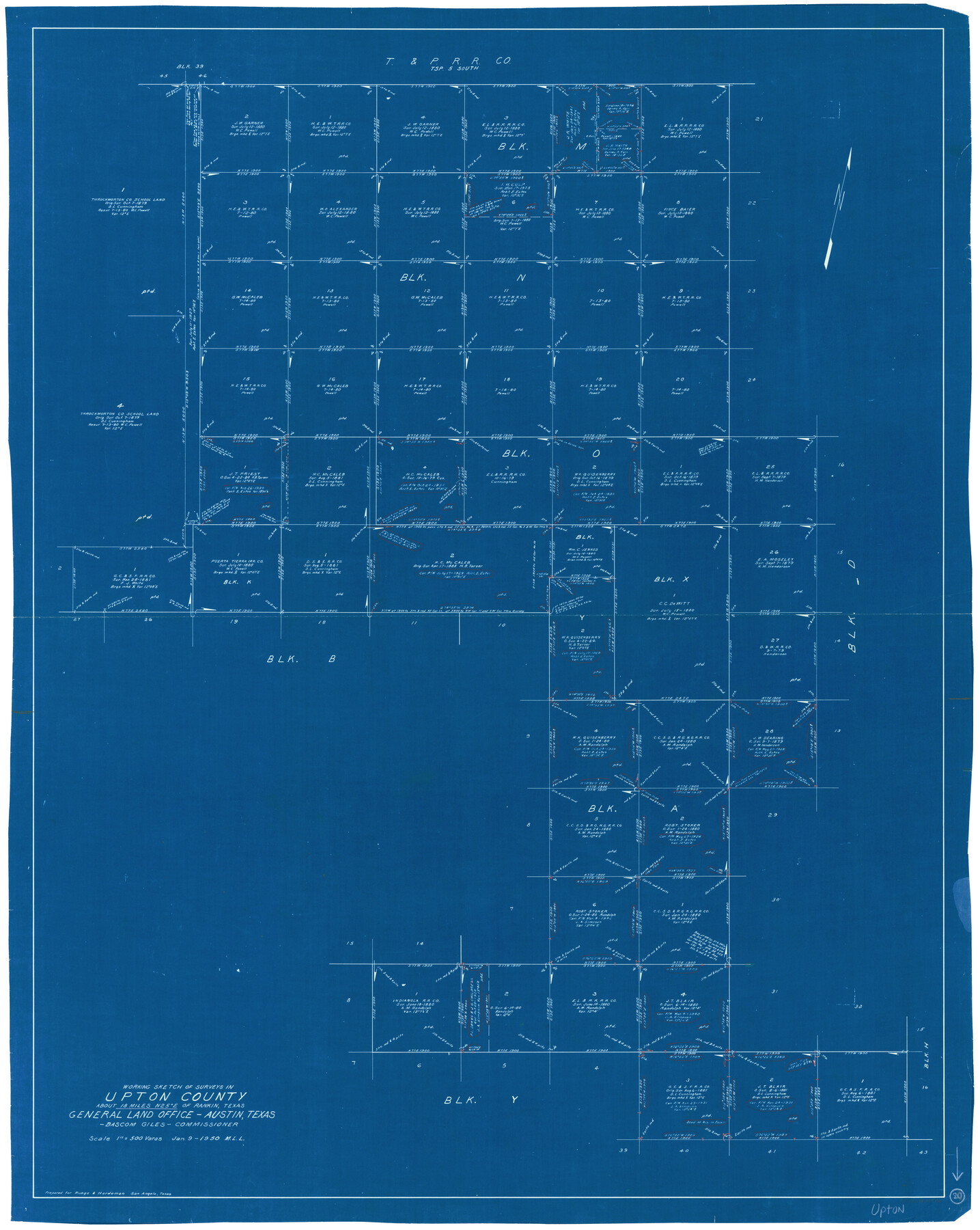 69516, Upton County Working Sketch 20, General Map Collection
