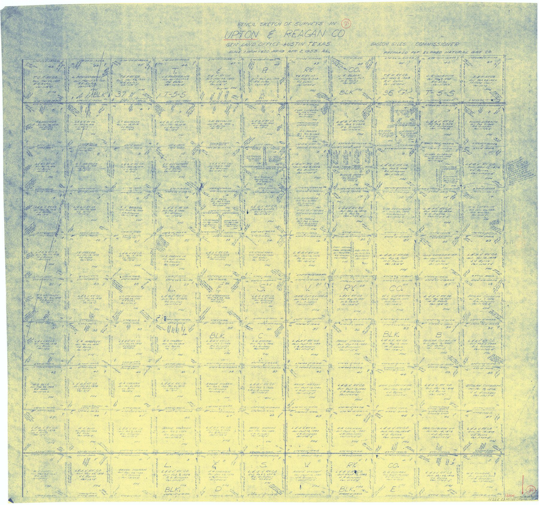 69520, Upton County Working Sketch 24, General Map Collection