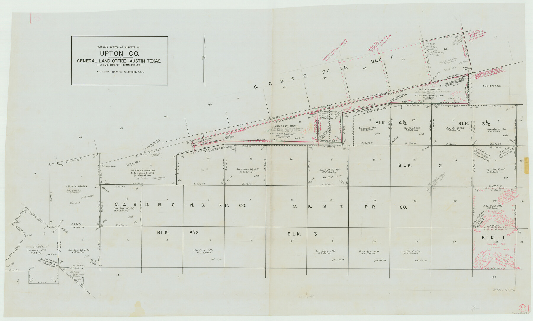 69530, Upton County Working Sketch 34, General Map Collection