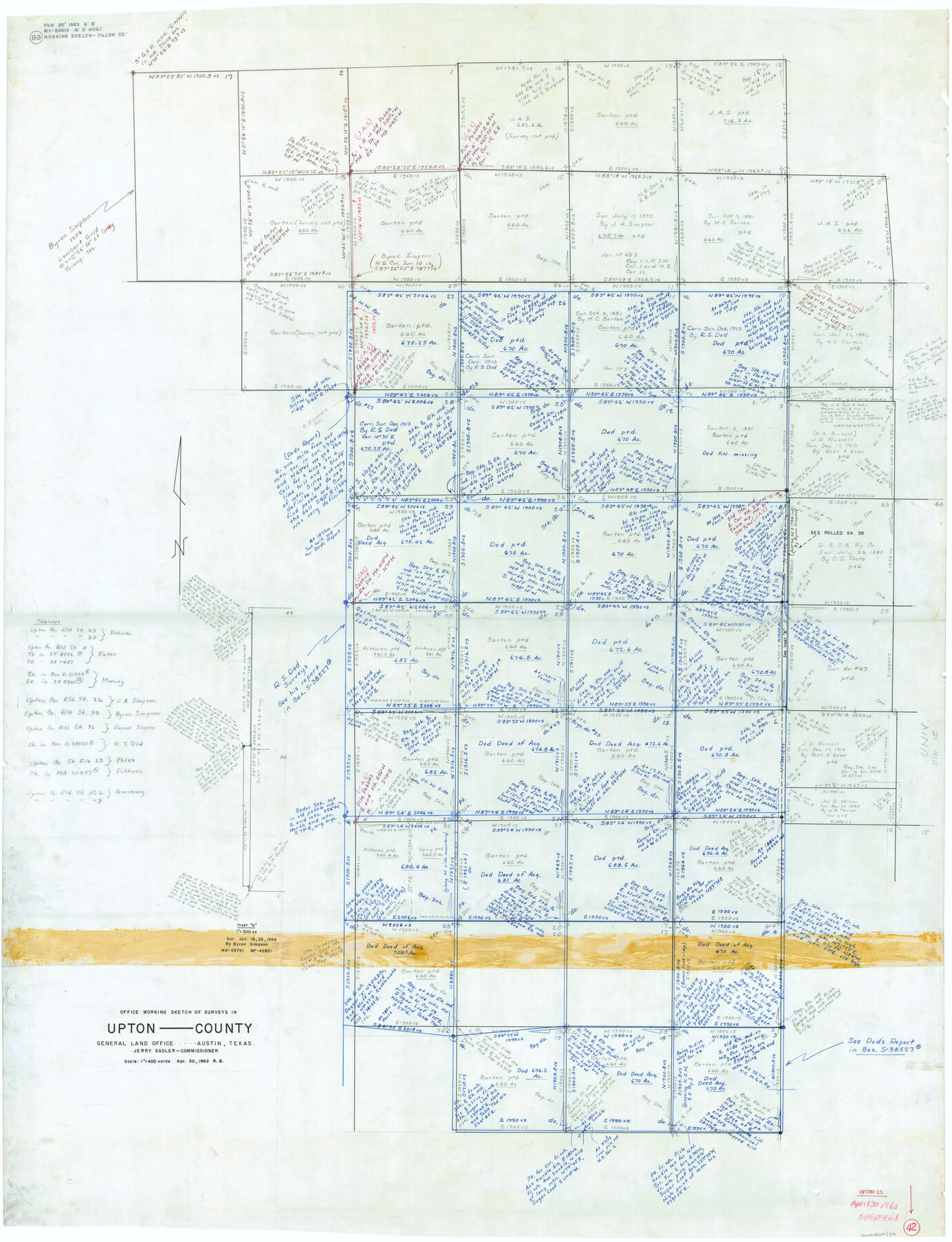 69538, Upton County Working Sketch 42, General Map Collection