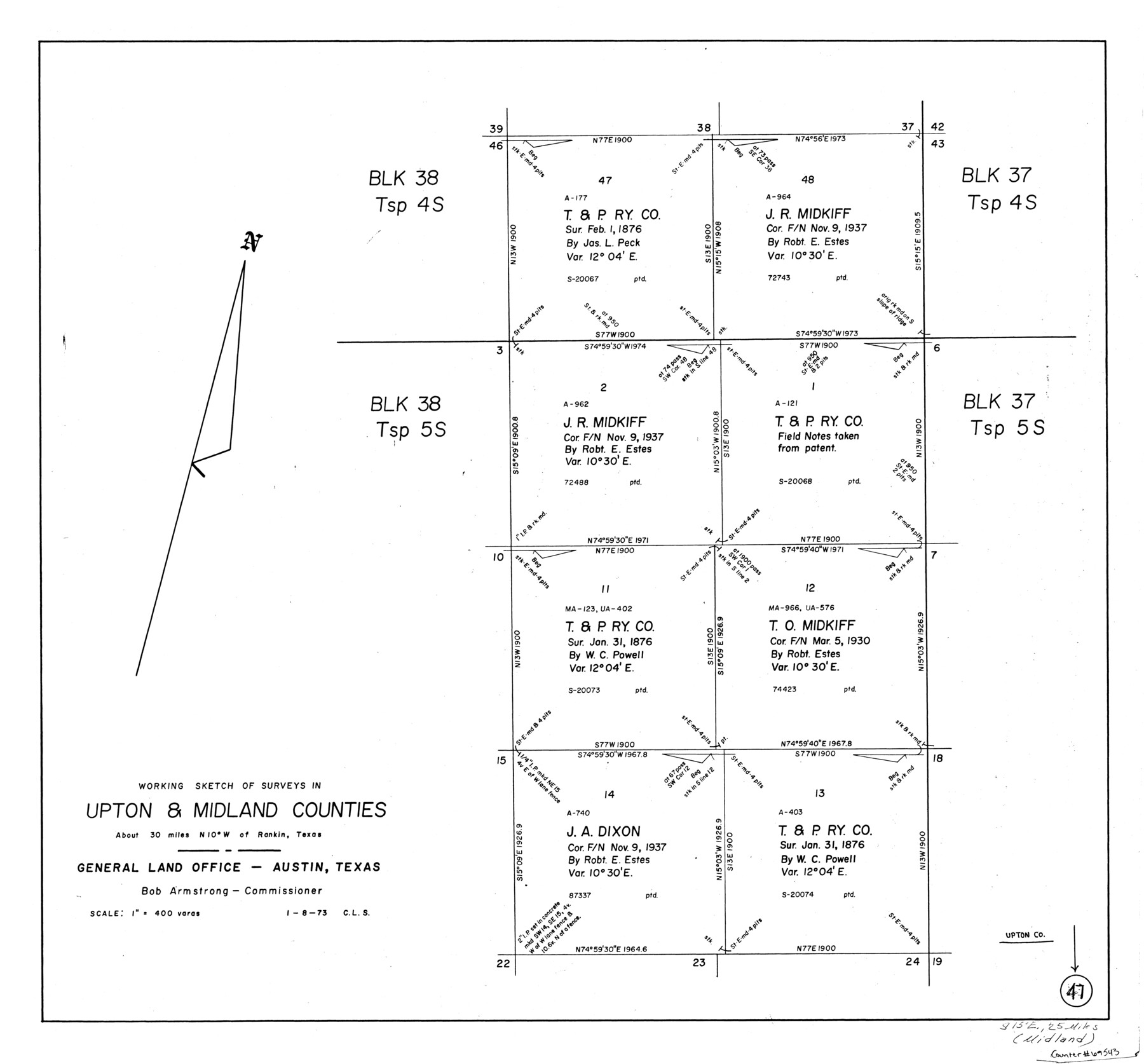 69543, Upton County Working Sketch 47, General Map Collection