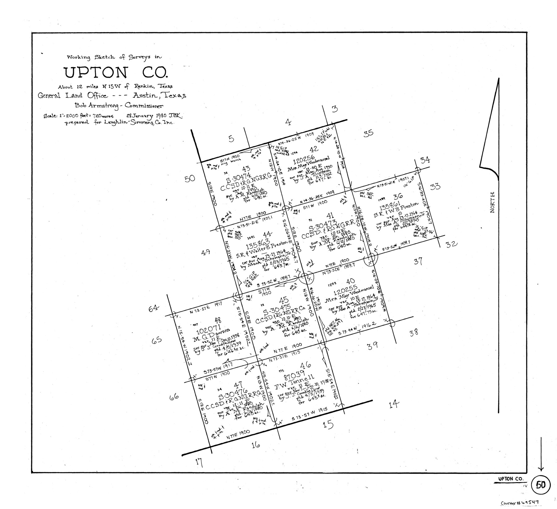 69547, Upton County Working Sketch 50, General Map Collection