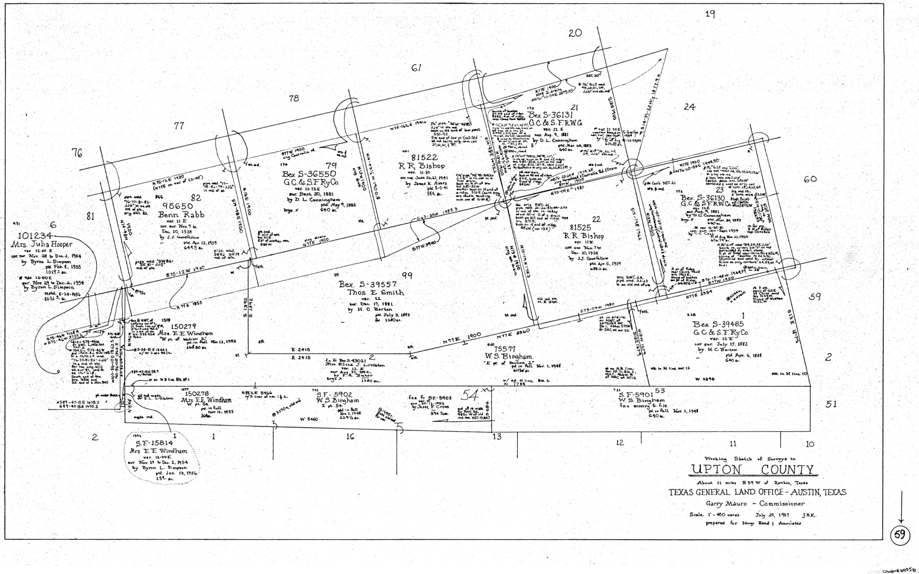 69556, Upton County Working Sketch 59, General Map Collection