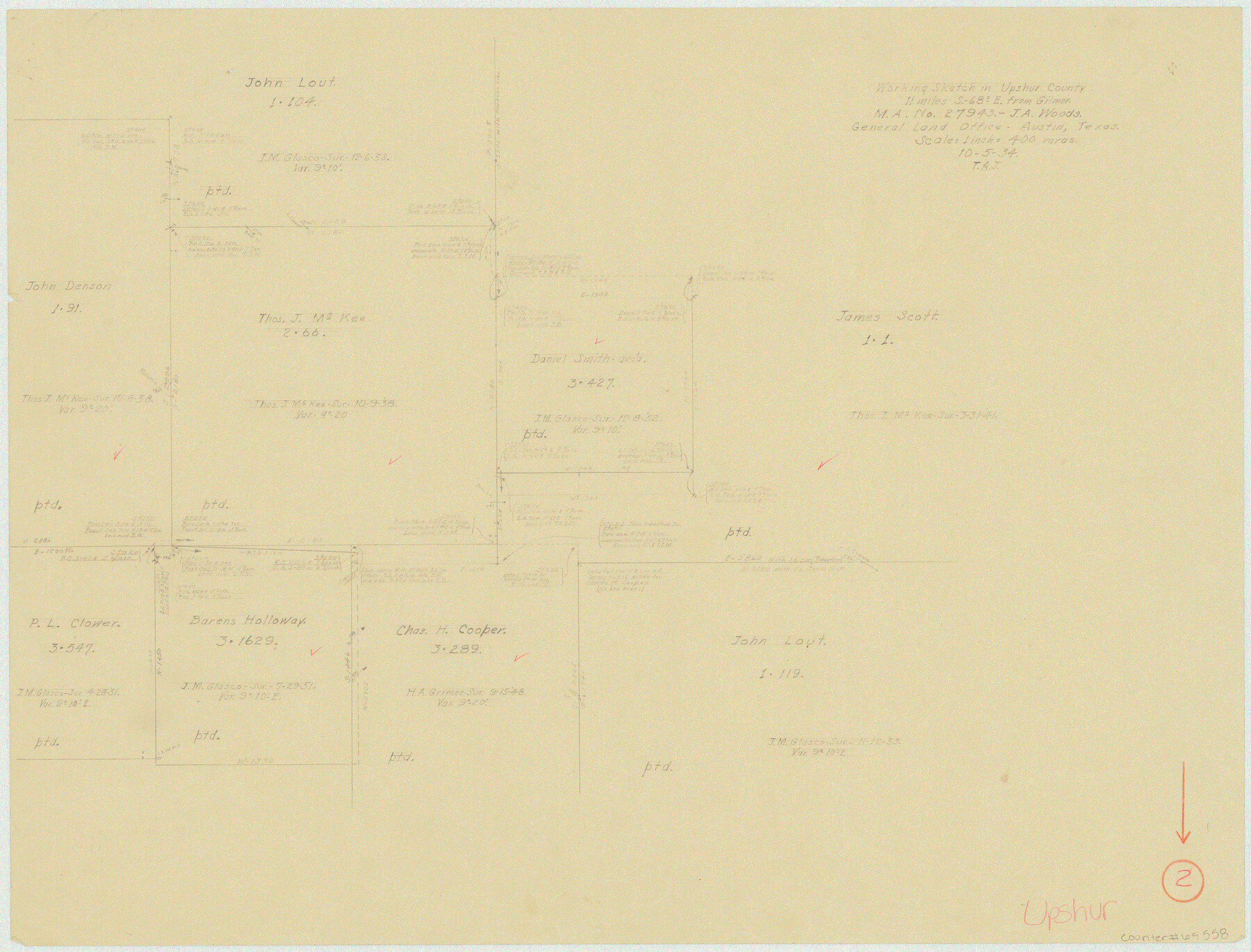 69558, Upshur County Working Sketch 2, General Map Collection