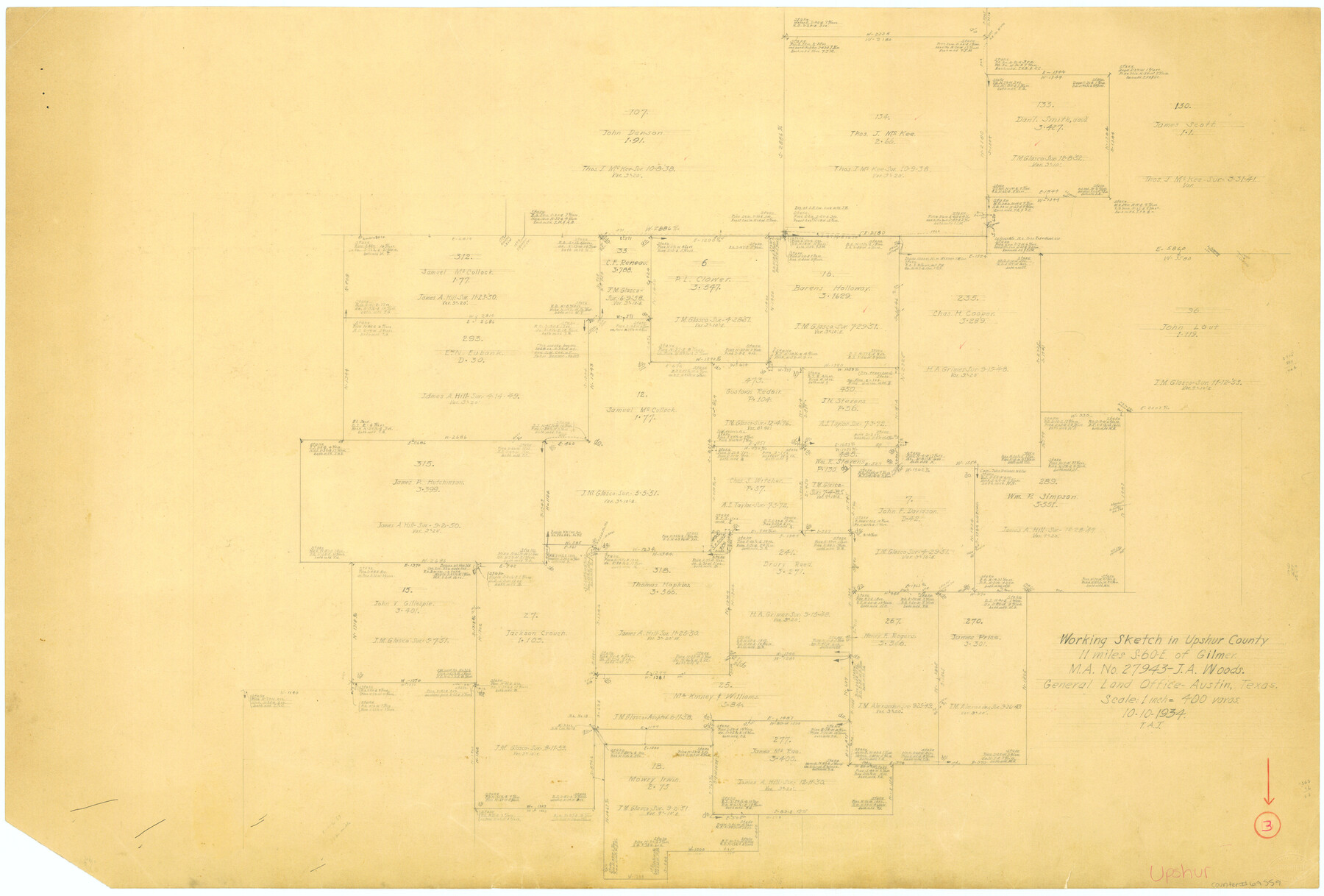 69559, Upshur County Working Sketch 3, General Map Collection