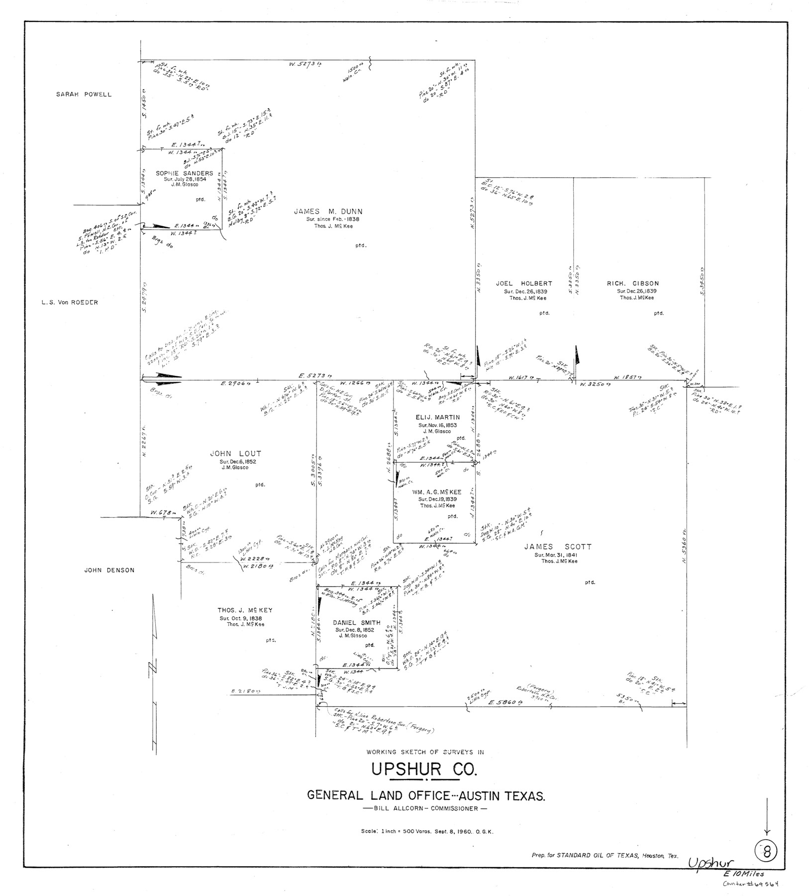 69564, Upshur County Working Sketch 8, General Map Collection