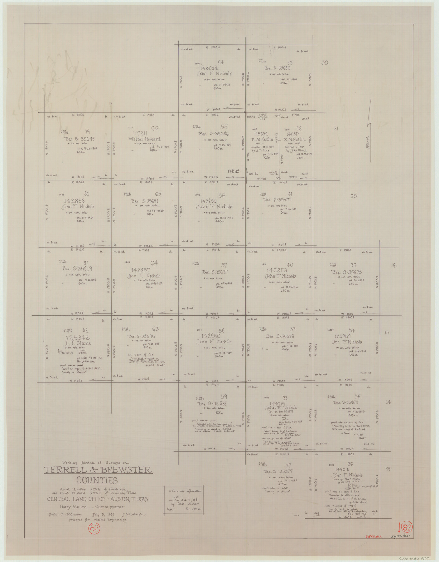 69603, Terrell County Working Sketch 82, General Map Collection