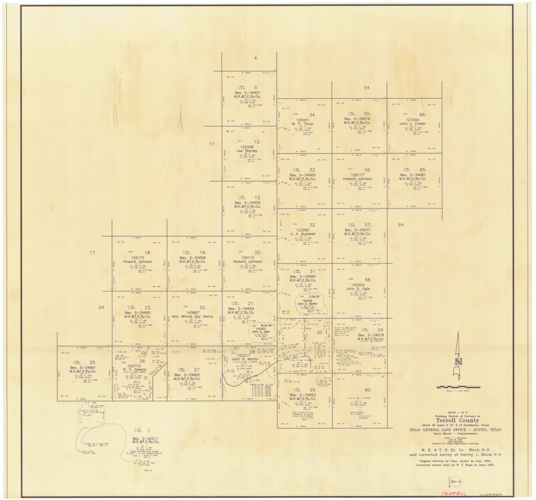 69605, Terrell County Working Sketch 84a, General Map Collection