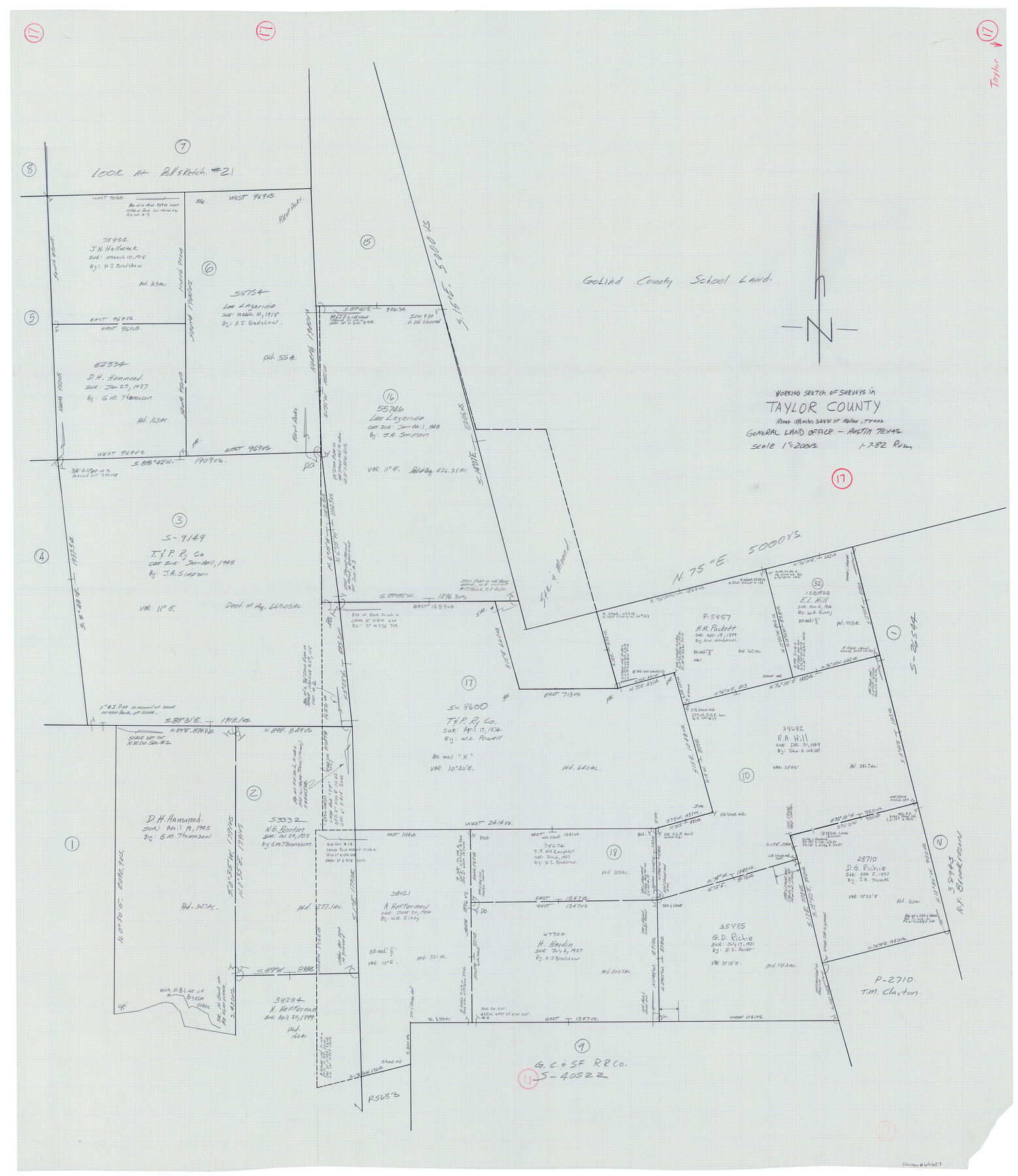 69627, Taylor County Working Sketch 17, General Map Collection