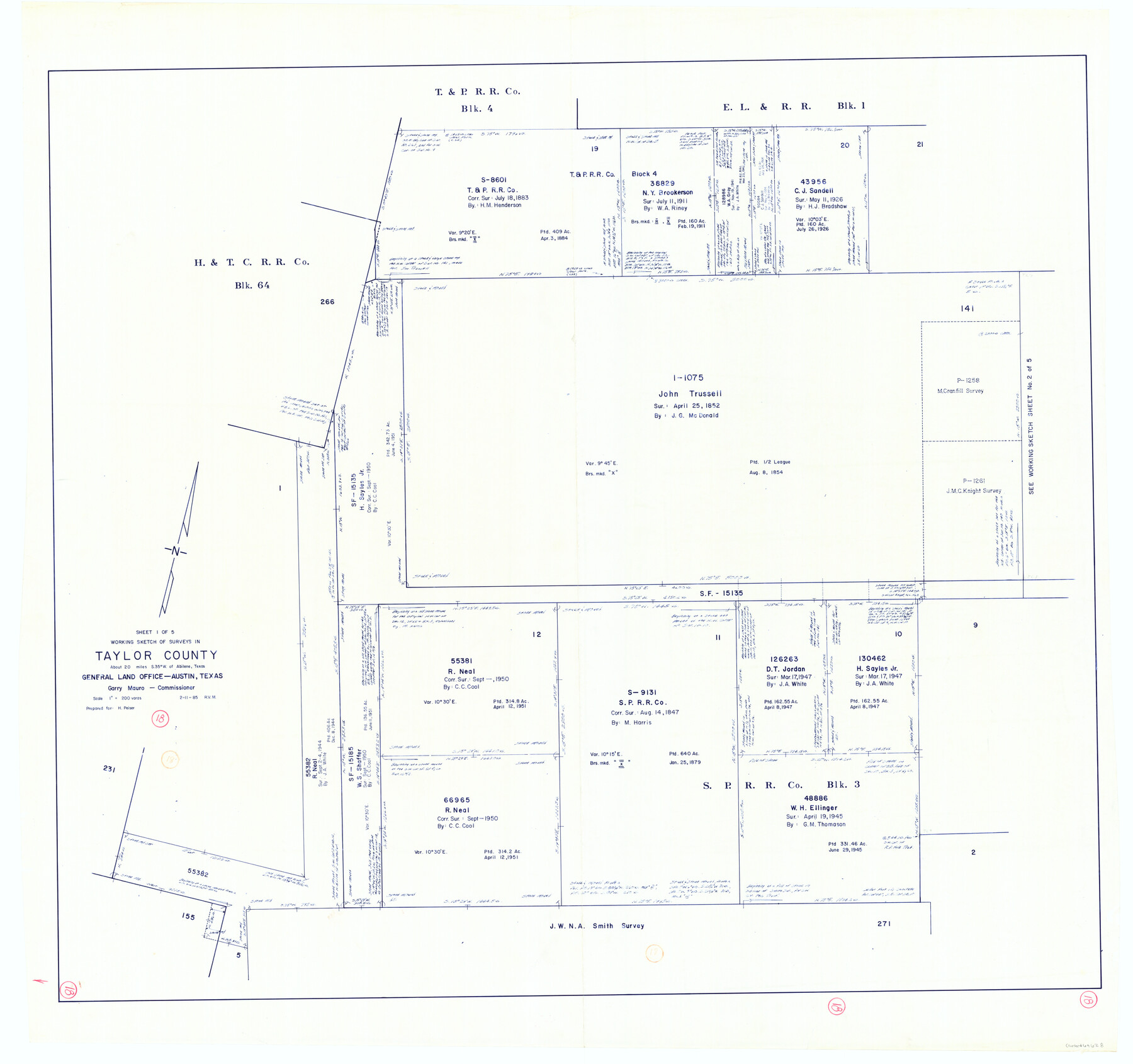 69628, Taylor County Working Sketch 18, General Map Collection