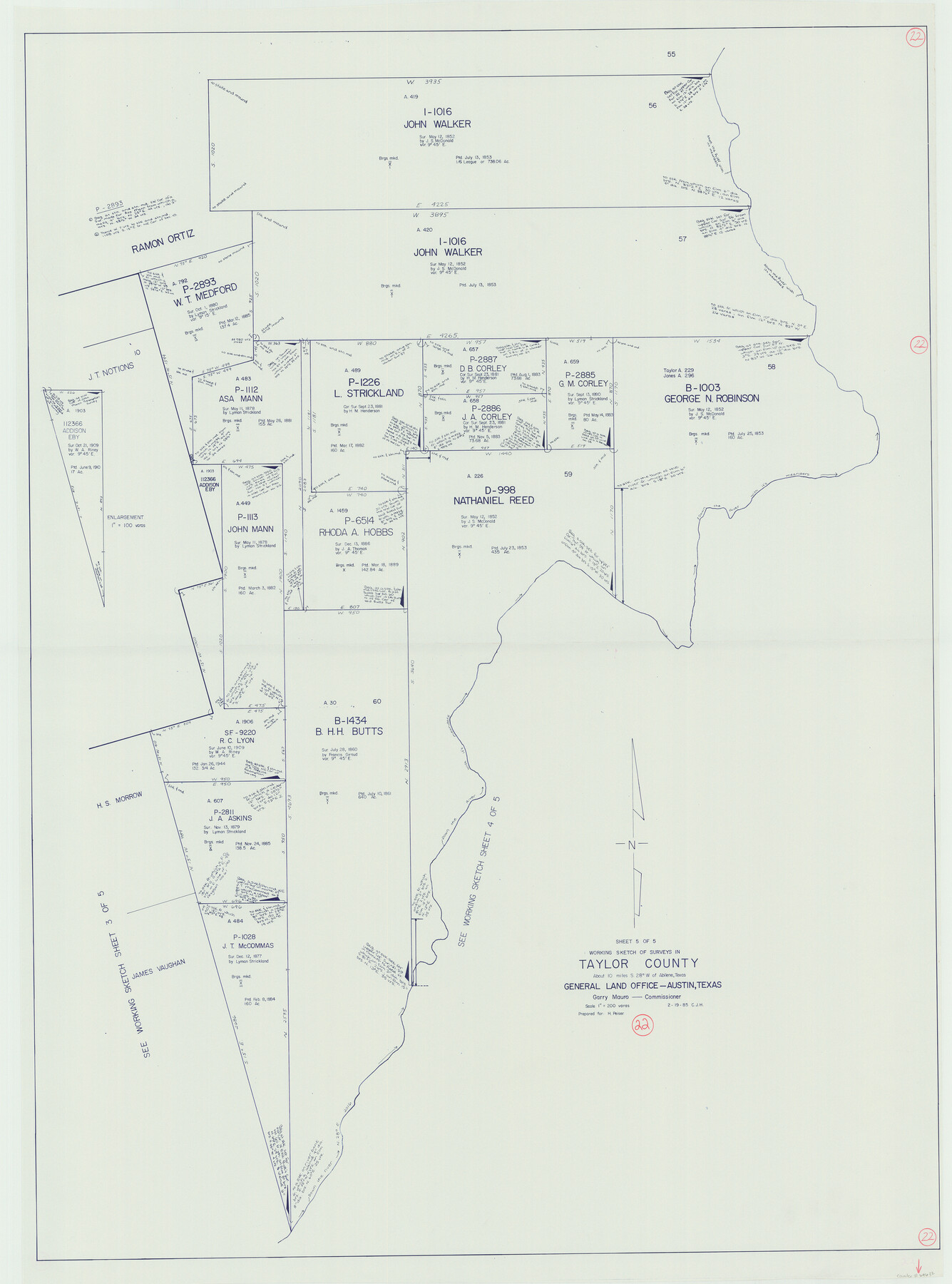 69632, Taylor County Working Sketch 22, General Map Collection